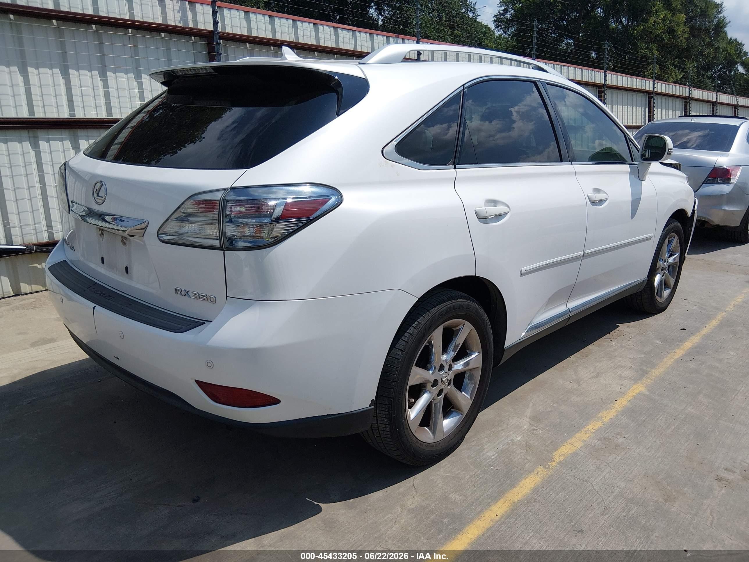 2010 Lexus Rx 350   White vin: 2T2ZK1BA0AC014917