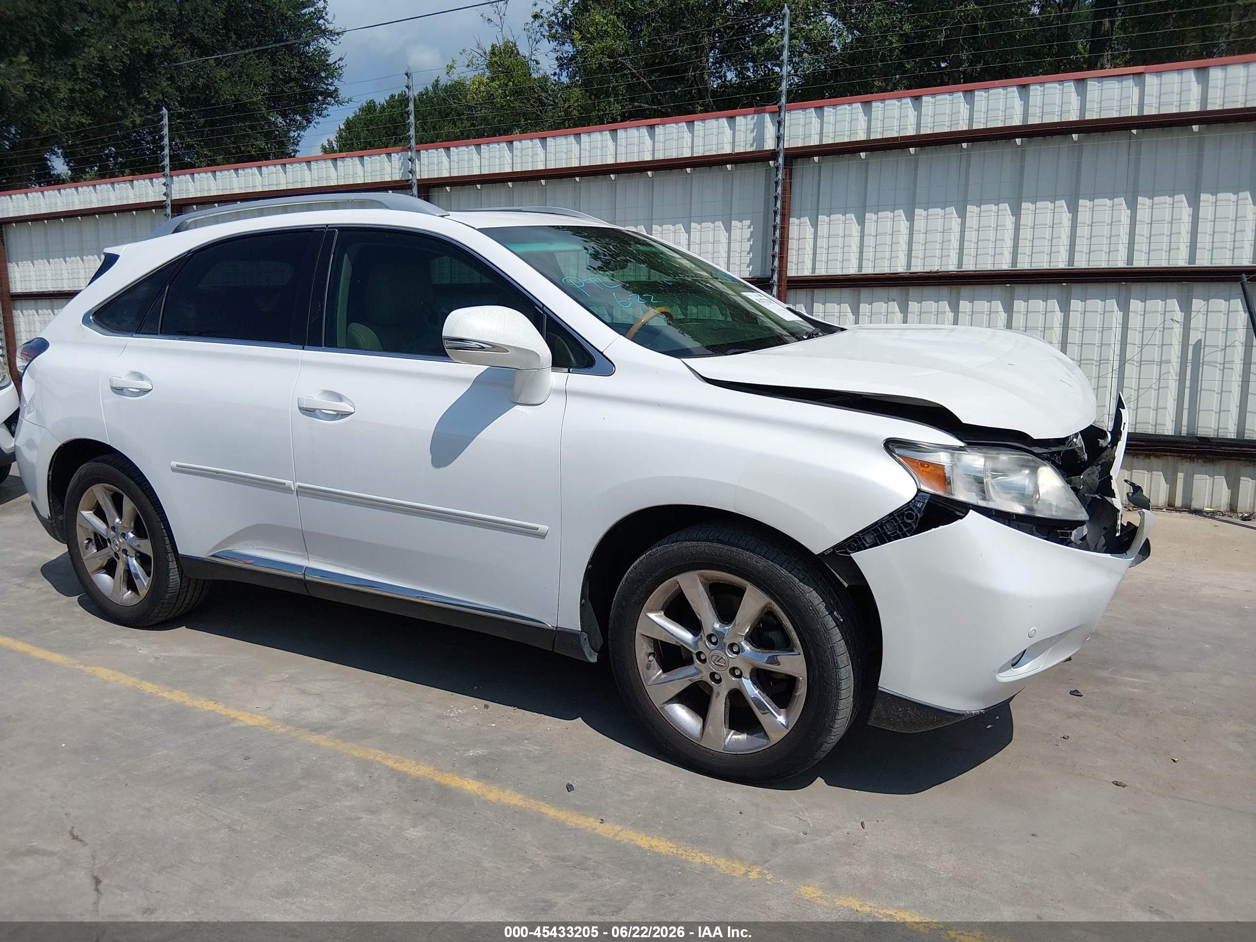2010 Lexus Rx 350   White vin: 2T2ZK1BA0AC014917