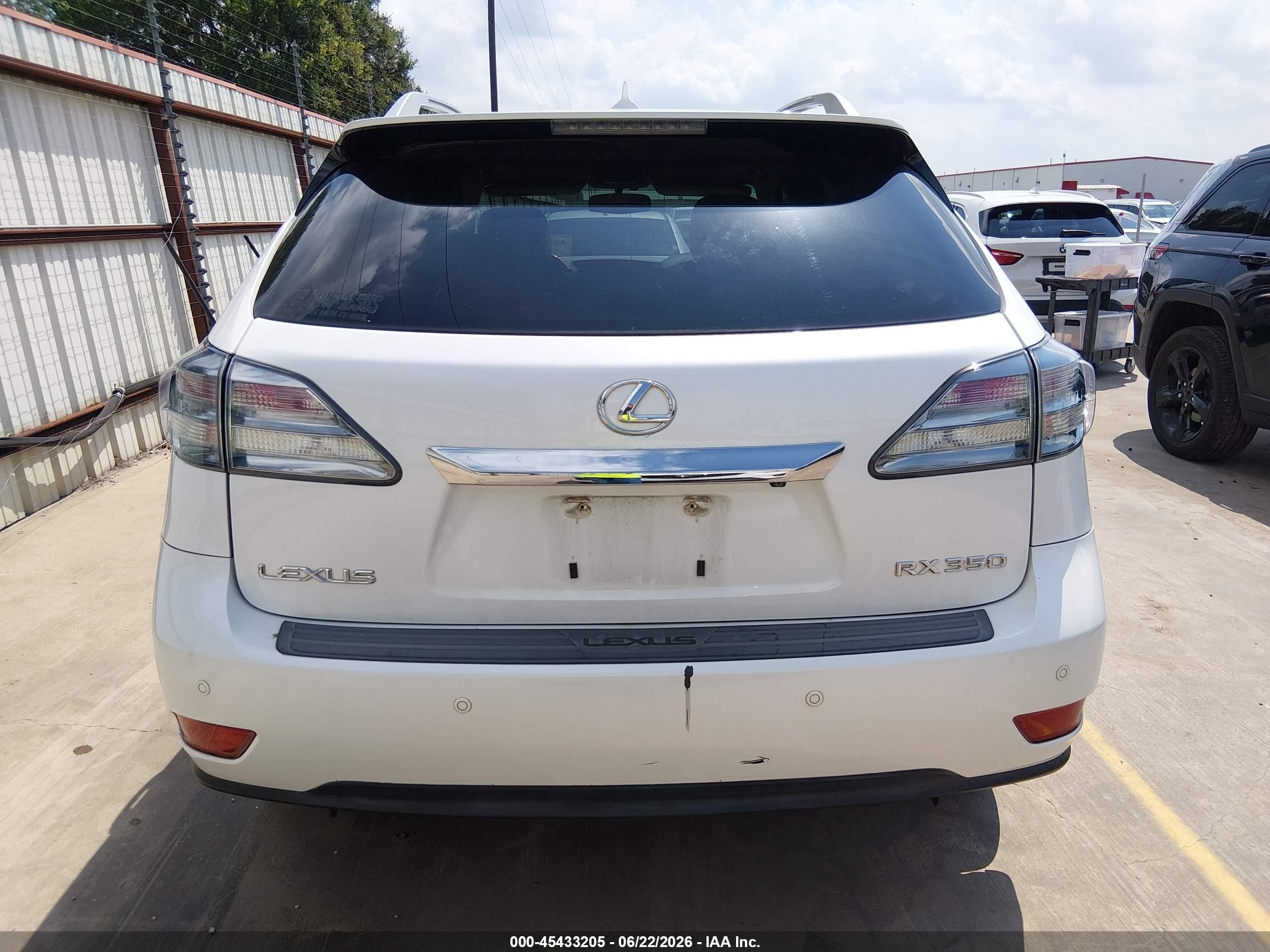 2010 Lexus Rx 350   White vin: 2T2ZK1BA0AC014917