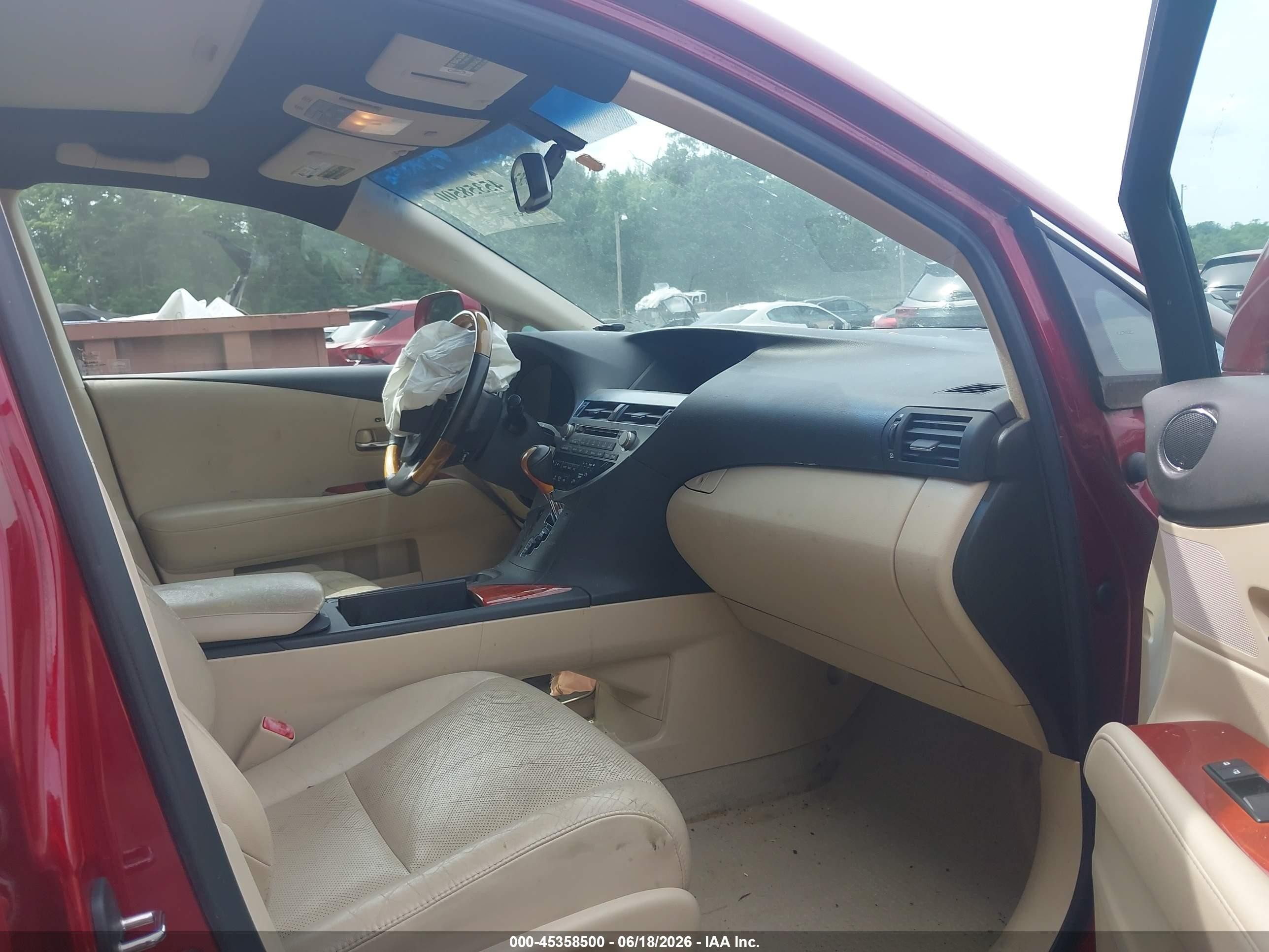 2010 Lexus Rx 350   Red vin: 2T2ZK1BA0AC027408