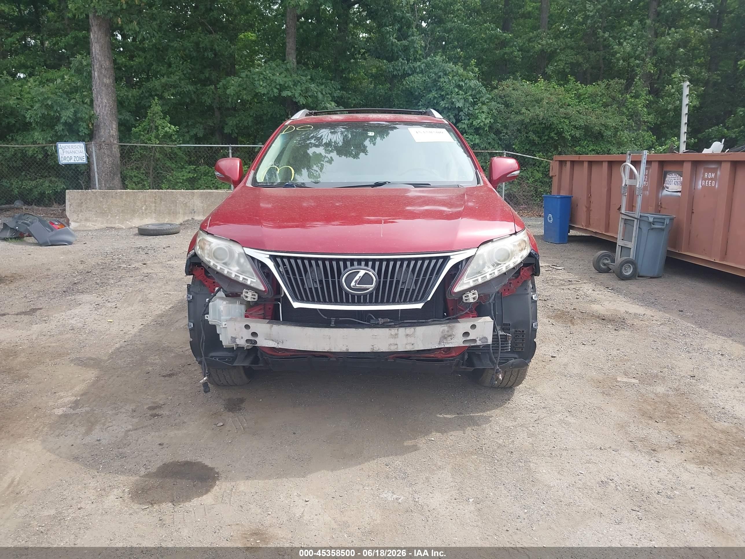 2010 Lexus Rx 350   Red vin: 2T2ZK1BA0AC027408
