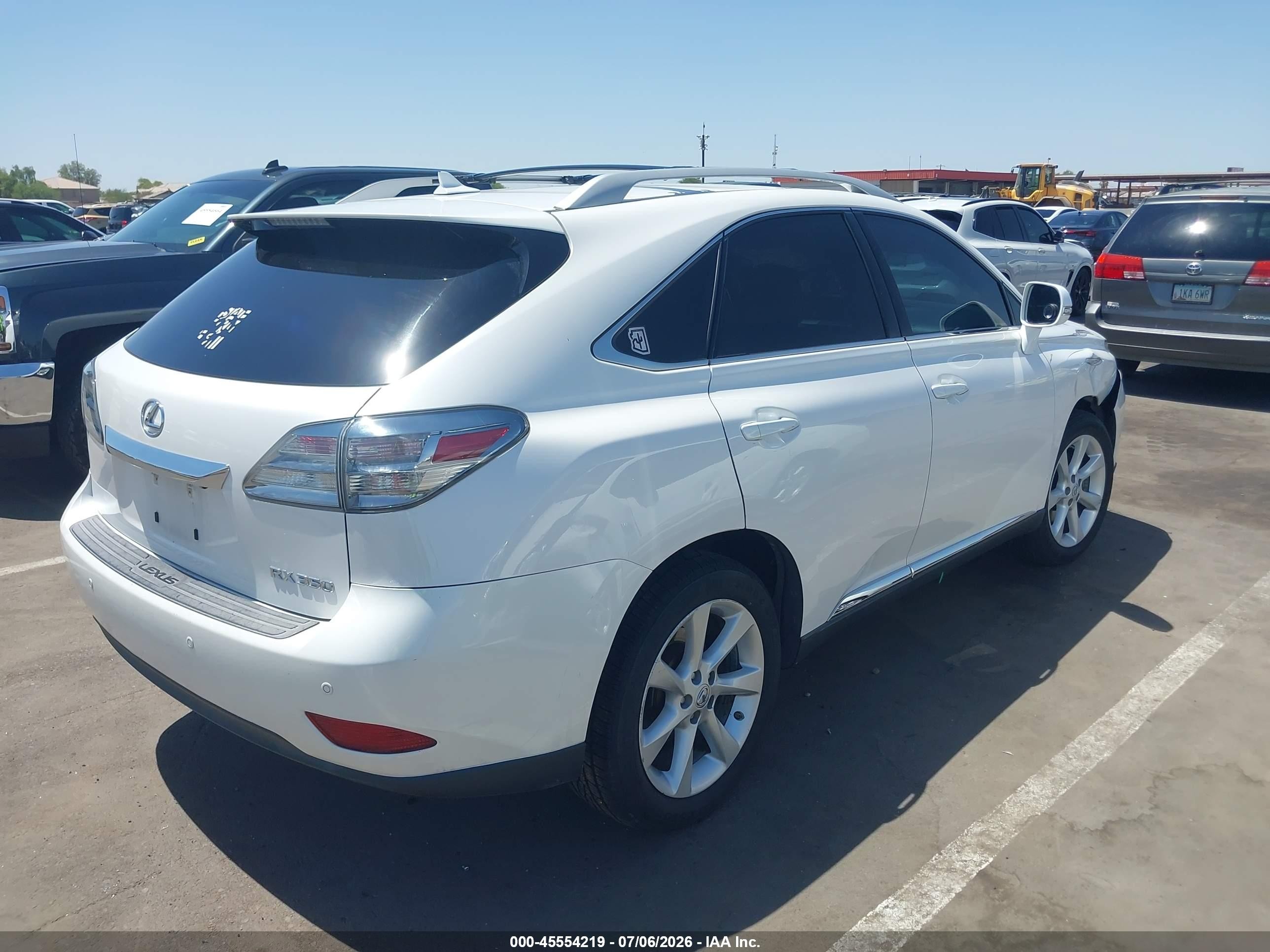 2012 Lexus Rx 350   White vin: 2T2ZK1BA0CC065546