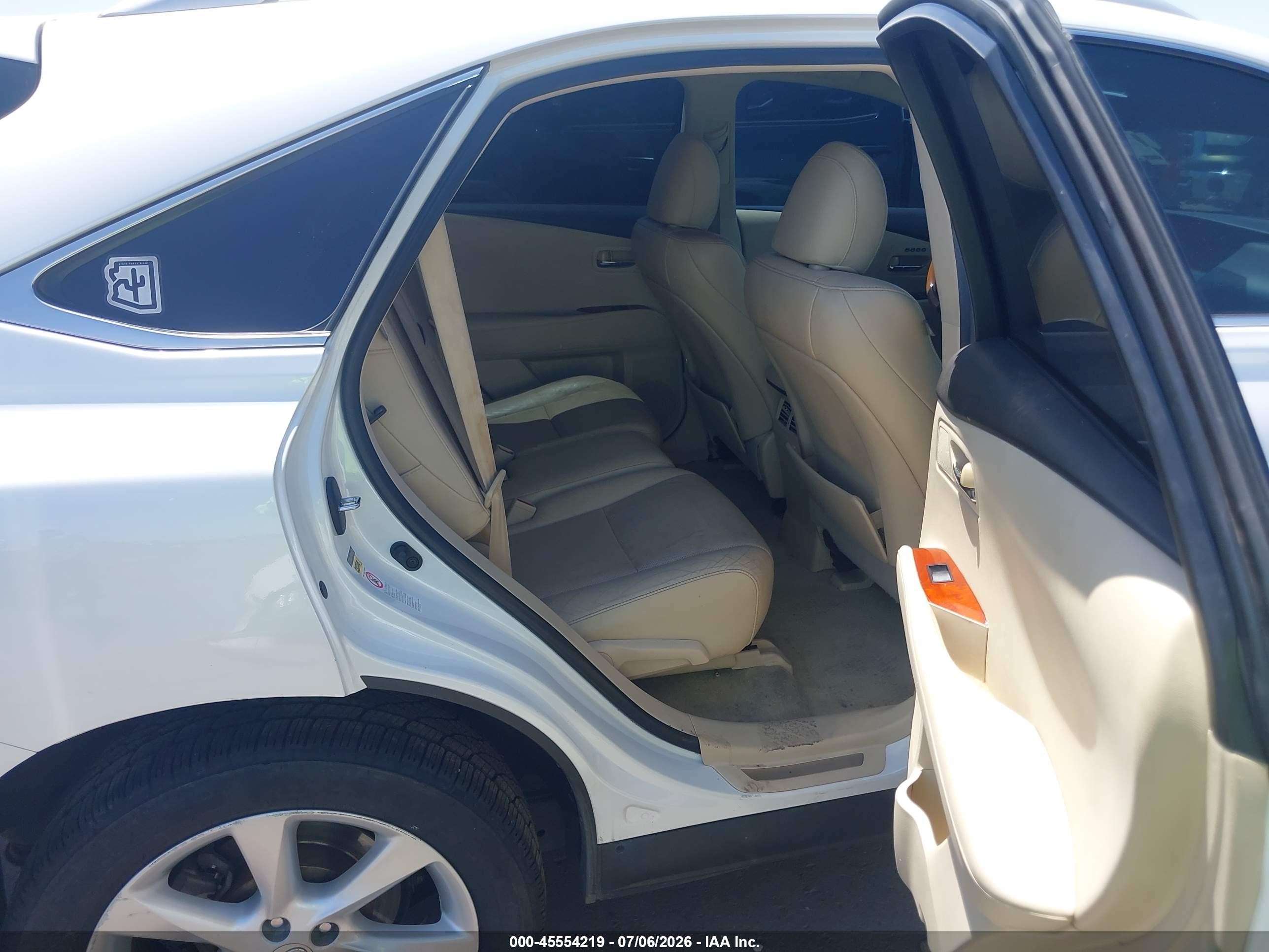 2012 Lexus Rx 350   White vin: 2T2ZK1BA0CC065546