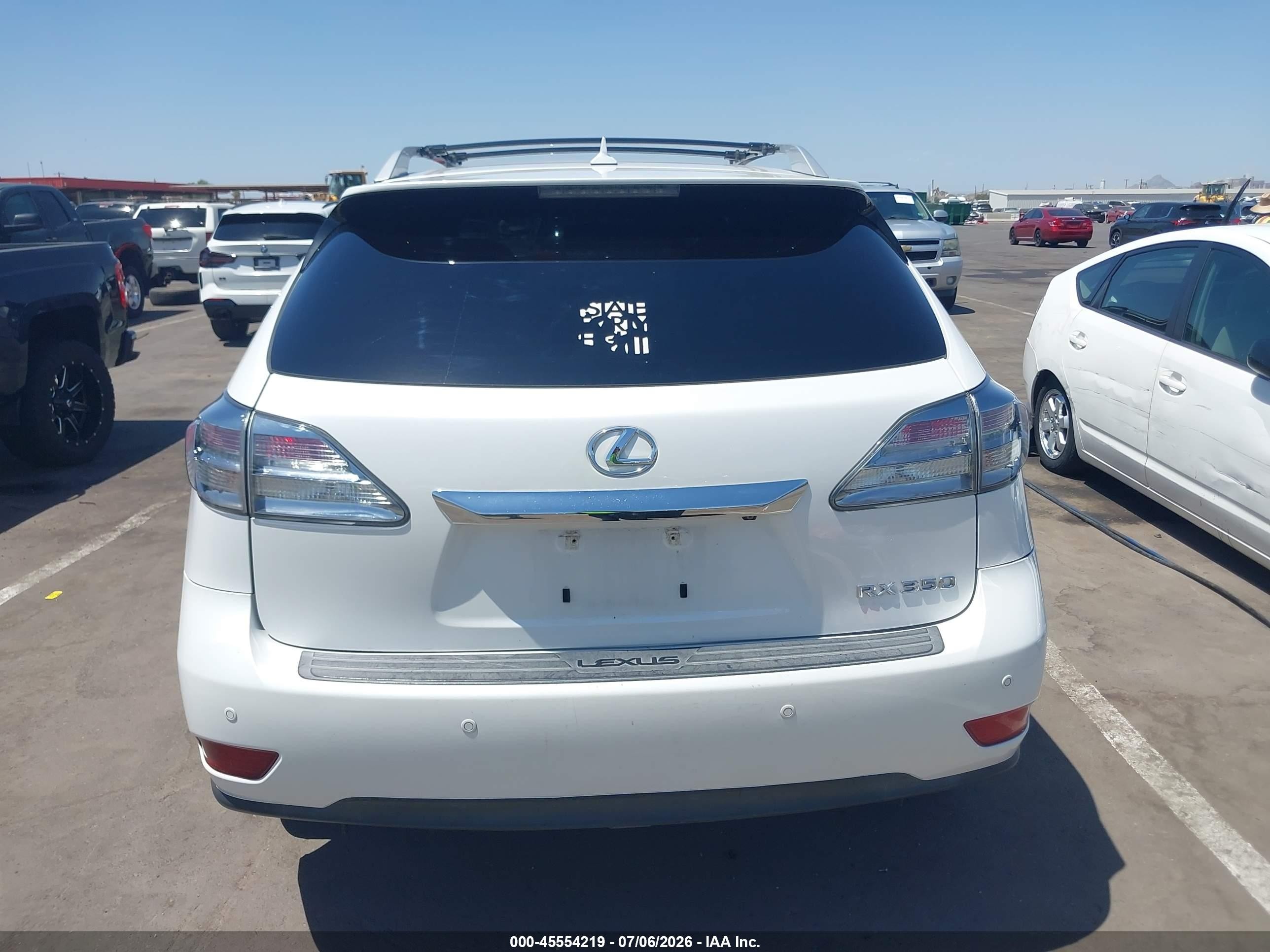 2012 Lexus Rx 350   White vin: 2T2ZK1BA0CC065546