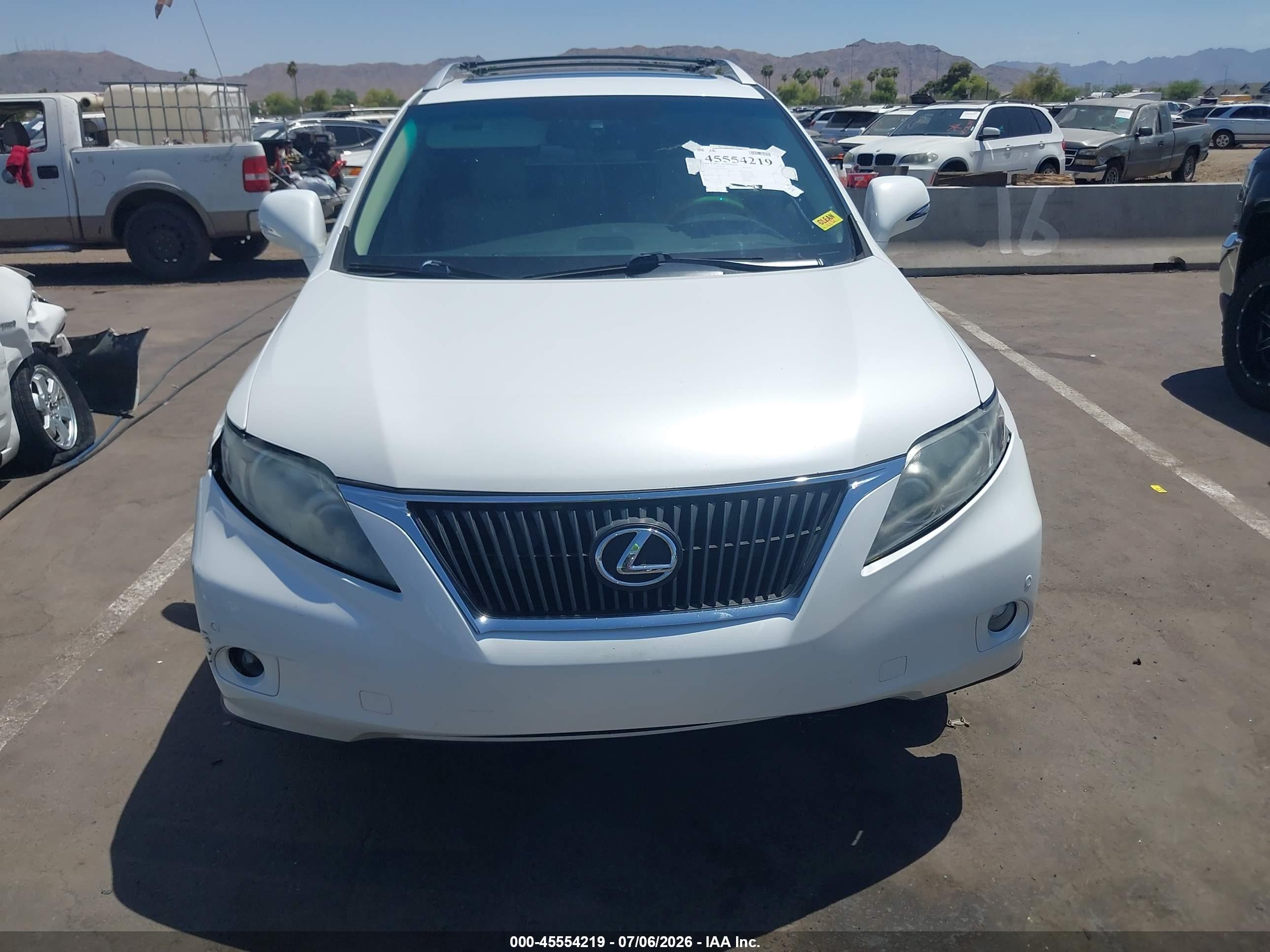 2012 Lexus Rx 350   White vin: 2T2ZK1BA0CC065546