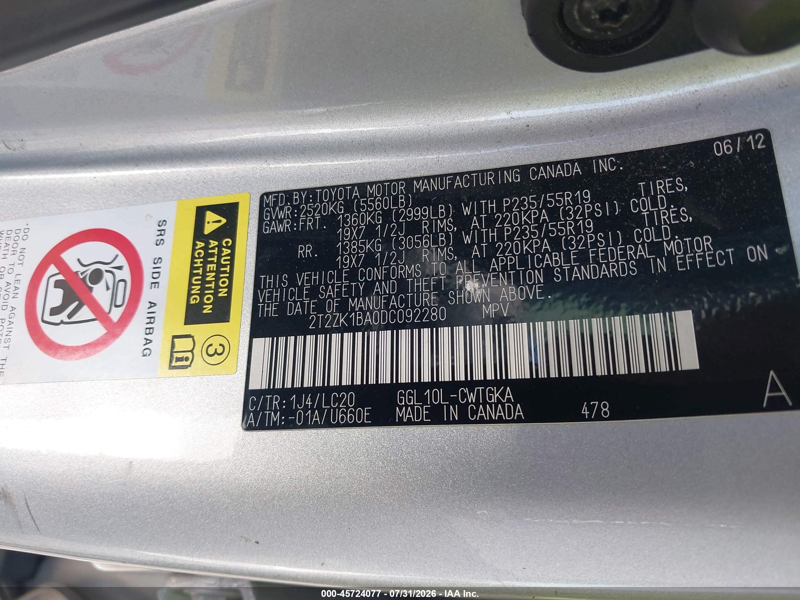 2013 Lexus Rx 350   Silver vin: 2T2ZK1BA0DC092280