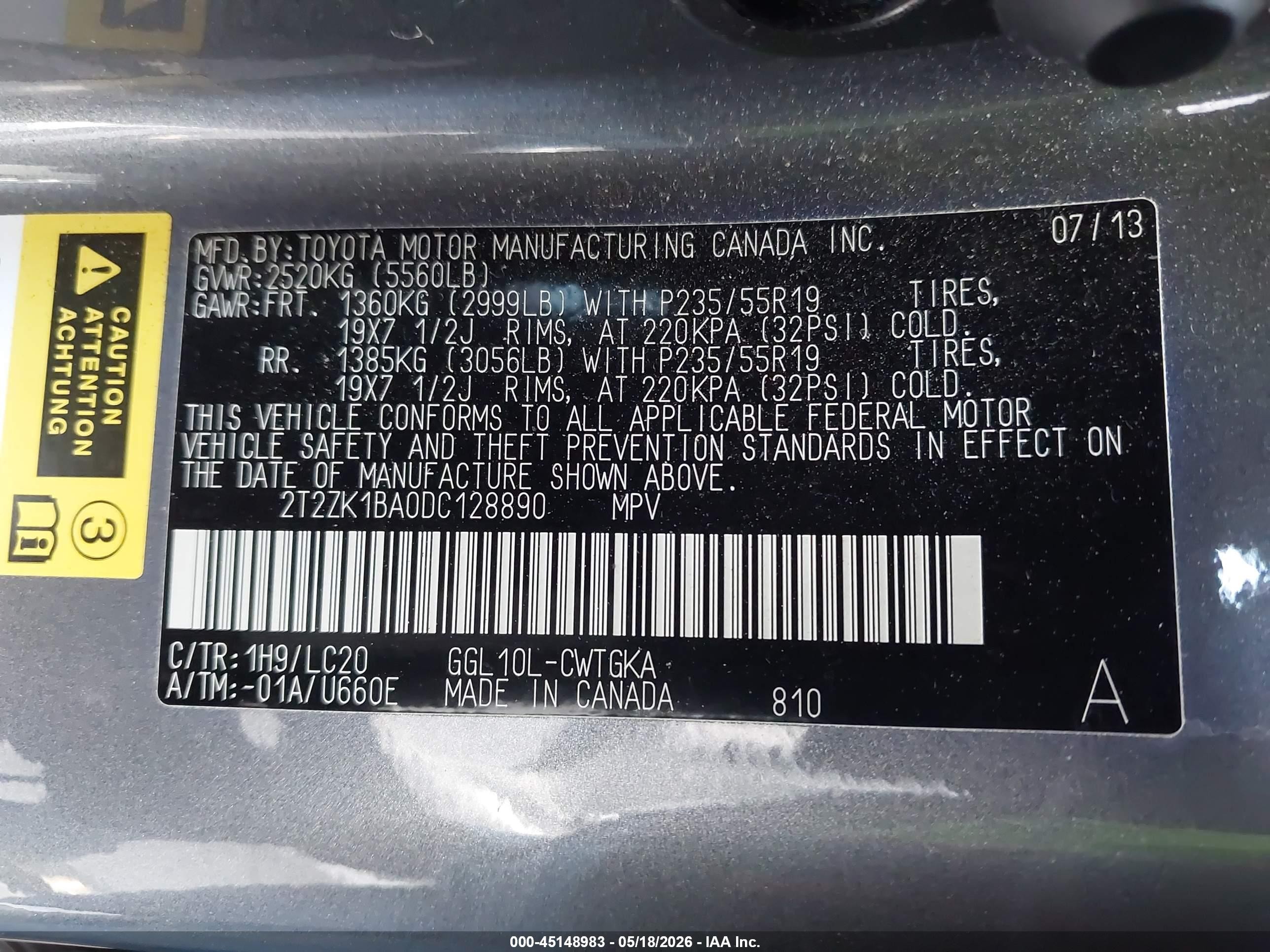 2013 Lexus Rx 350   Gray vin: 2T2ZK1BA0DC128890