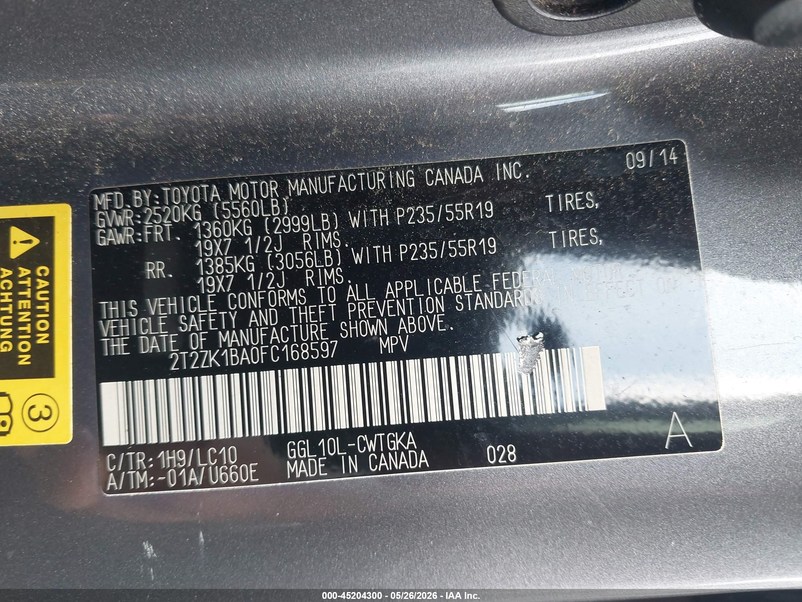 2015 Lexus Rx 350   Gray vin: 2T2ZK1BA0FC168597