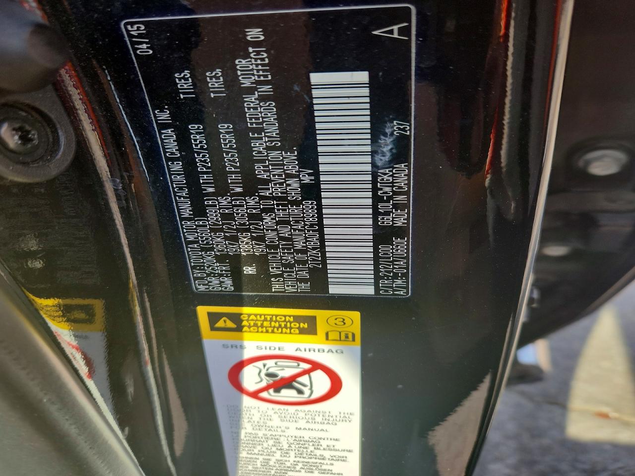 2015 Lexus Rx 350 Черный vin: 2T2ZK1BA0FC189899