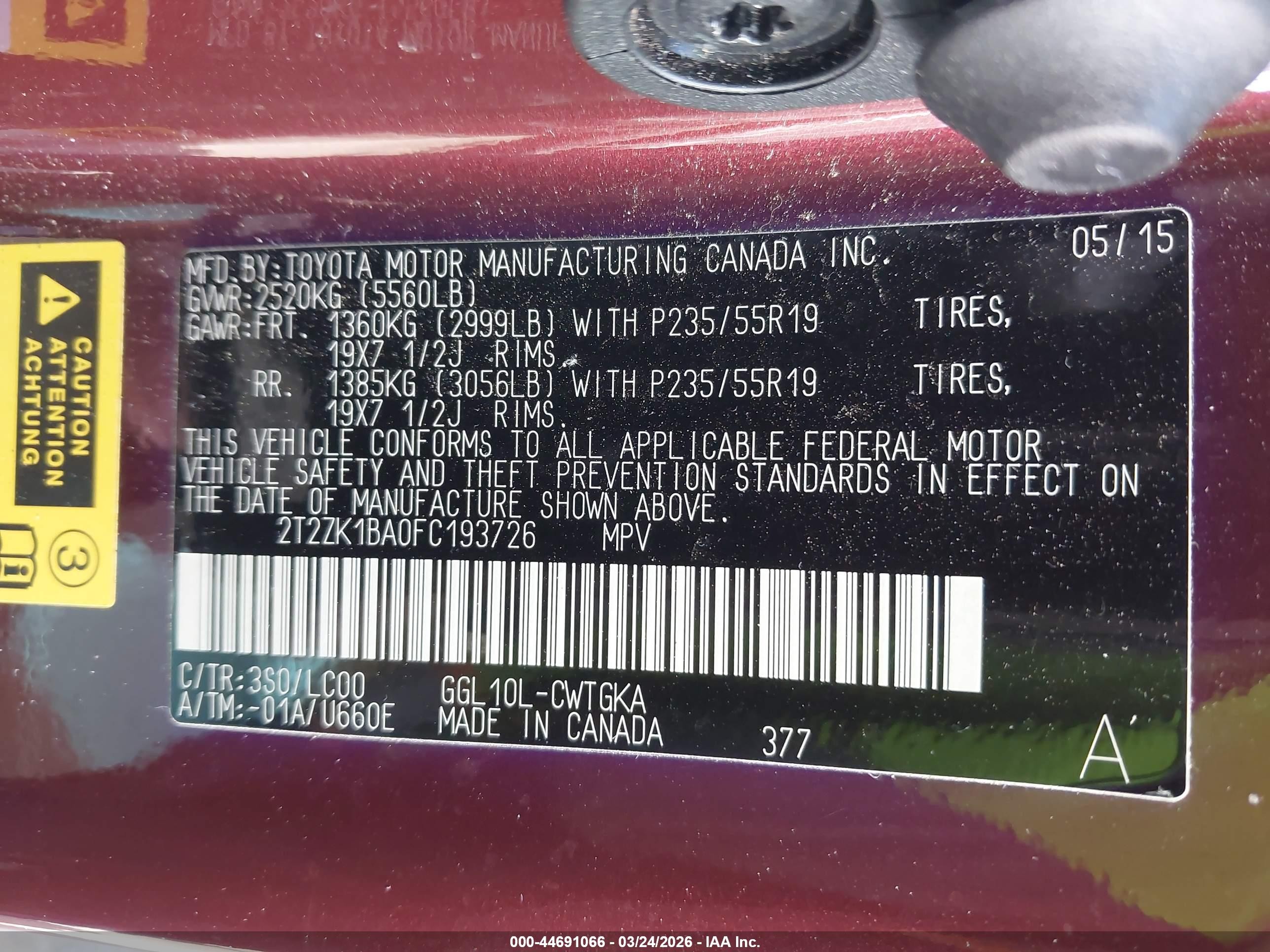 2015 Lexus Rx 350   Burgundy vin: 2T2ZK1BA0FC193726