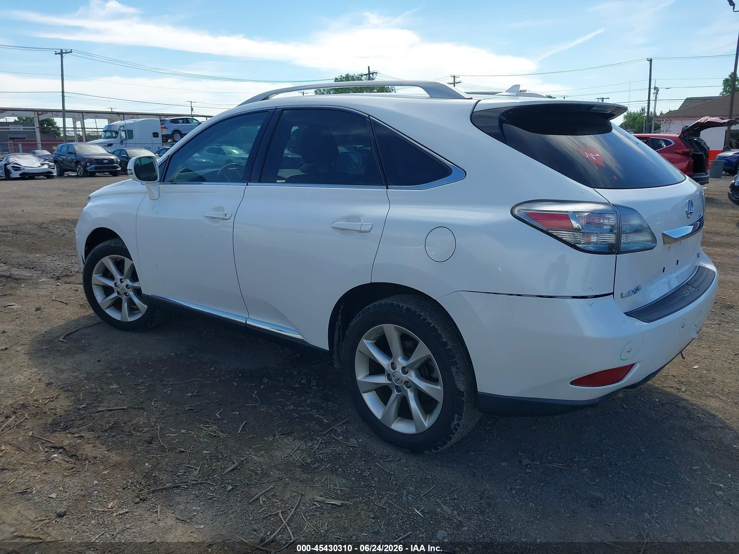 2010 Lexus Rx 350   White vin: 2T2ZK1BA1AC008513