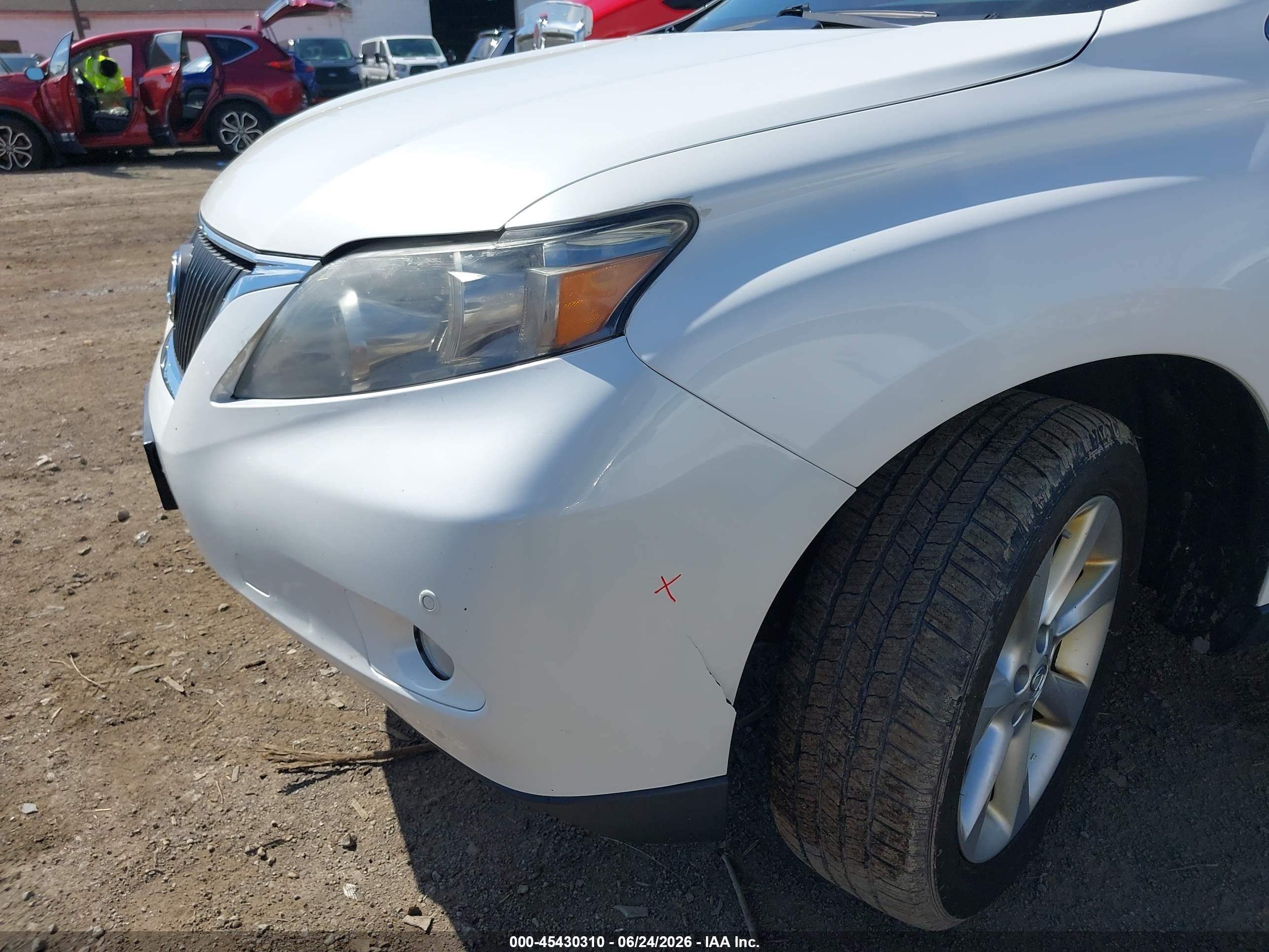 2010 Lexus Rx 350   White vin: 2T2ZK1BA1AC008513