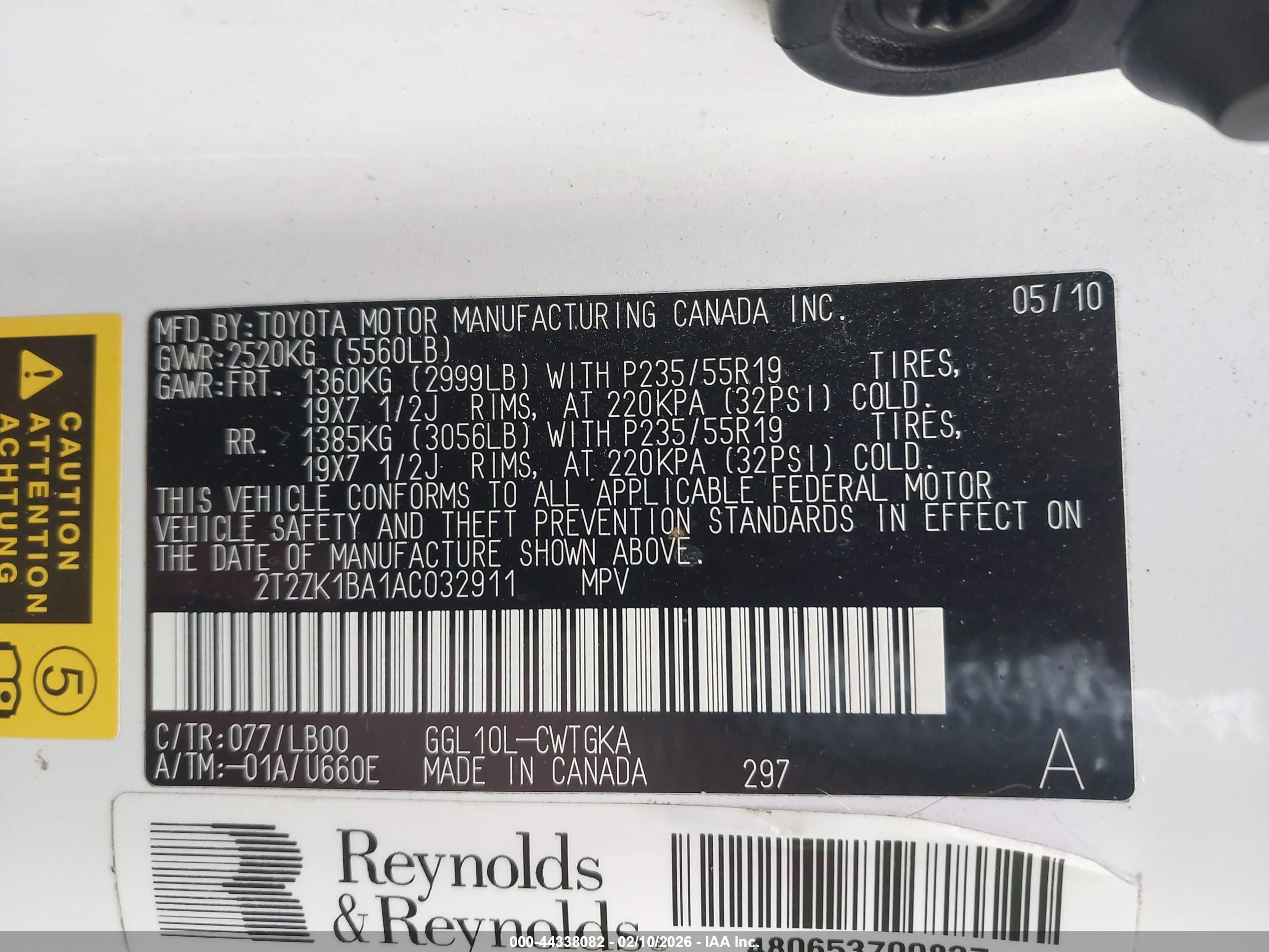 2010 Lexus Rx 350 White vin: 2T2ZK1BA1AC032911
