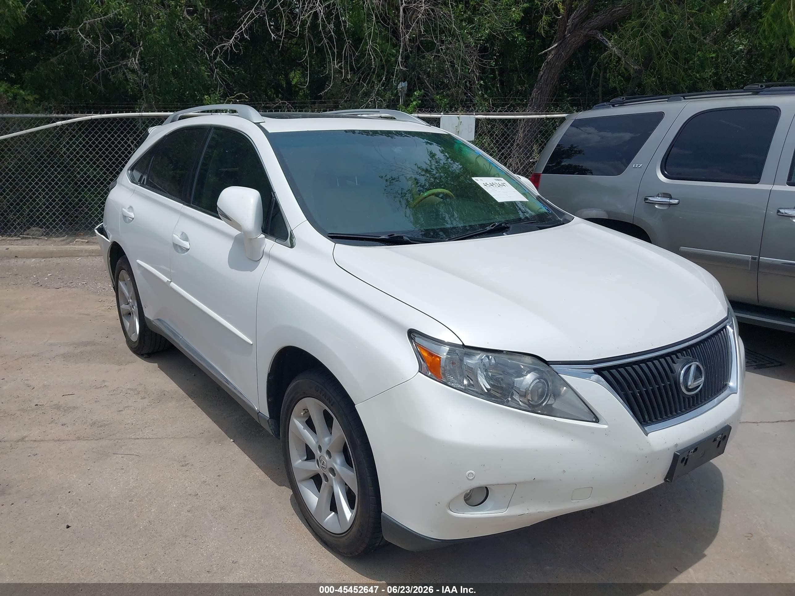 2012 Lexus Rx 350   White vin: 2T2ZK1BA1CC082050