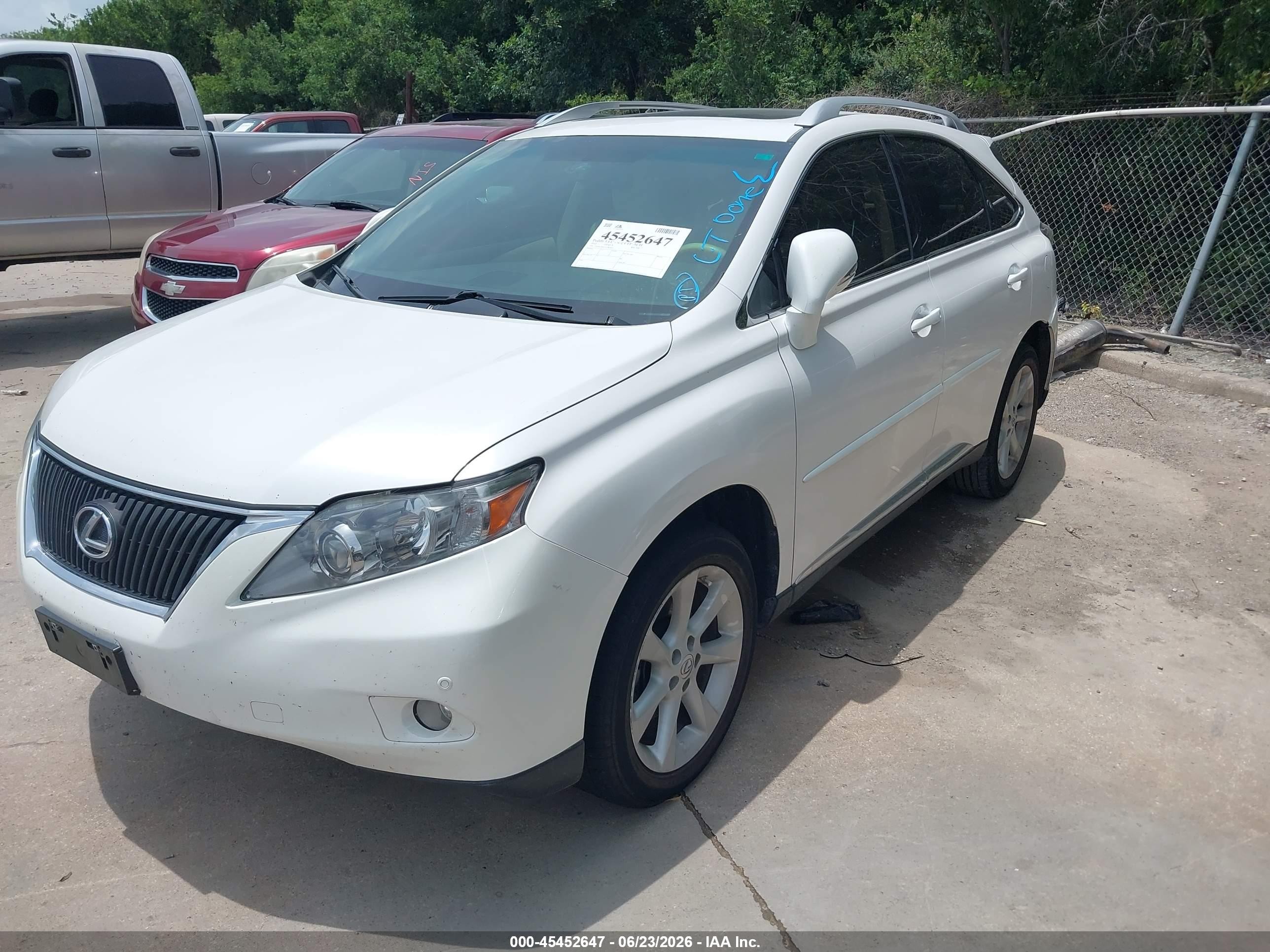 2012 Lexus Rx 350   White vin: 2T2ZK1BA1CC082050