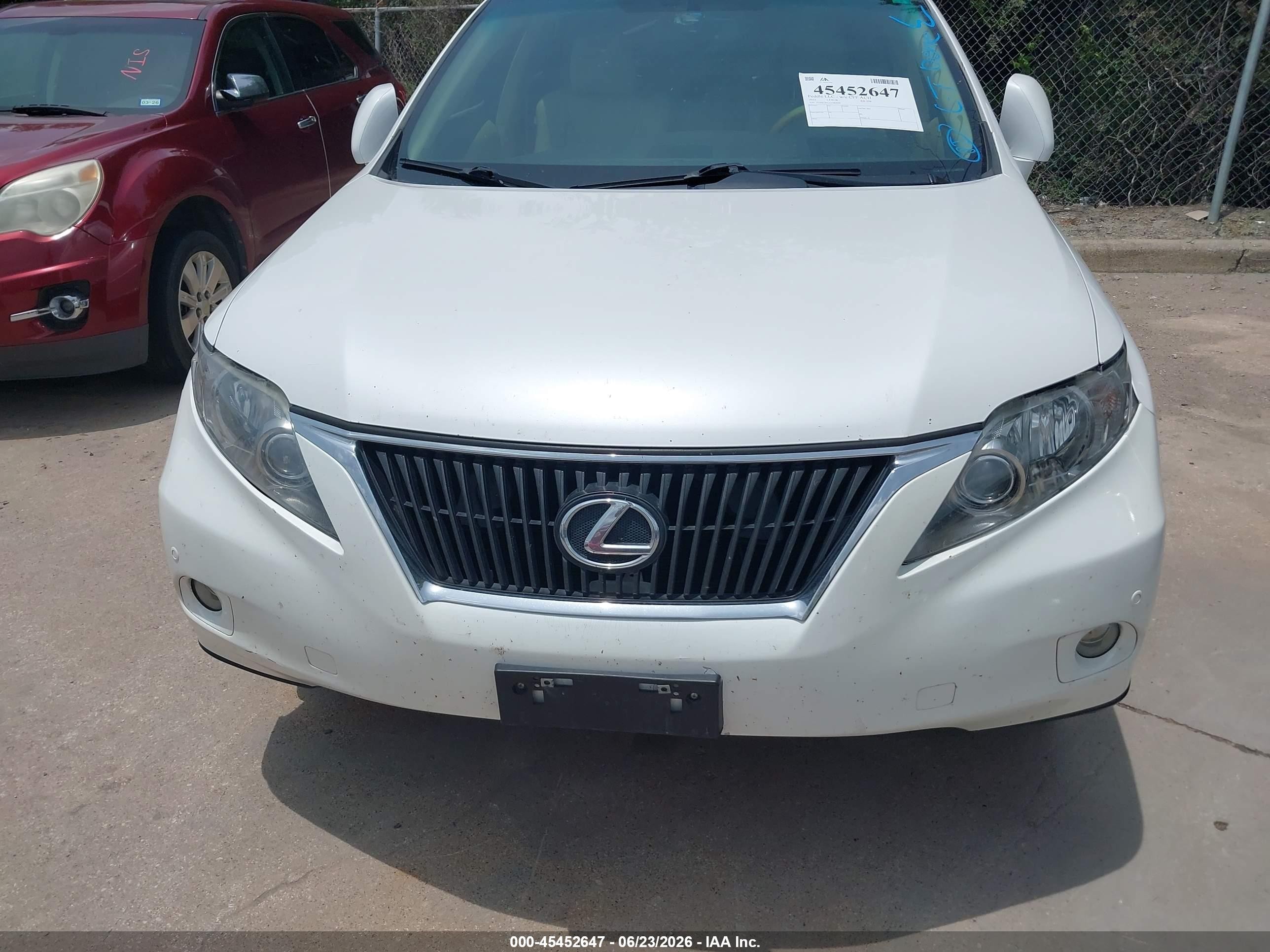 2012 Lexus Rx 350   White vin: 2T2ZK1BA1CC082050