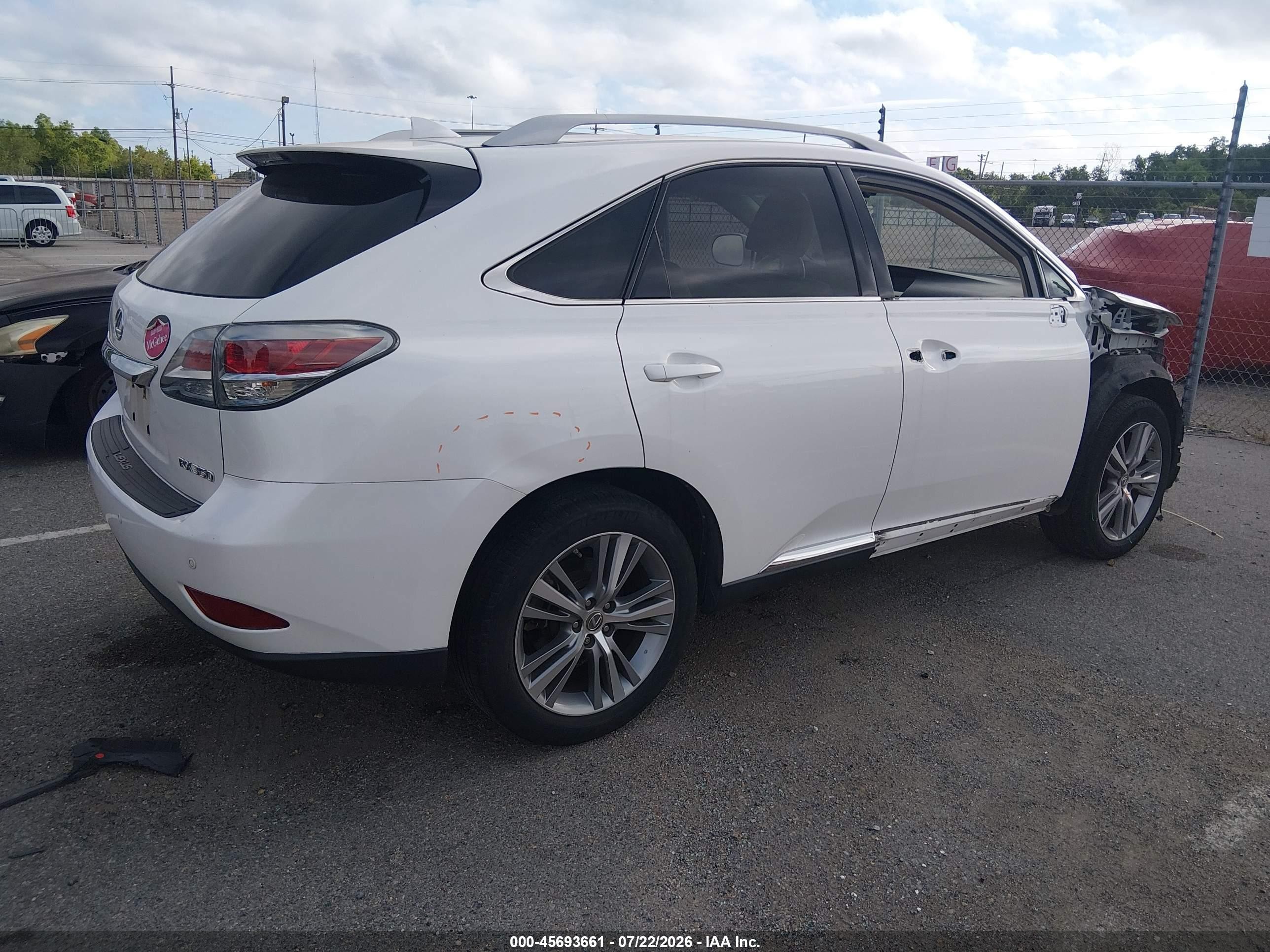 2015 Lexus Rx 350   White vin: 2T2ZK1BA1FC174053