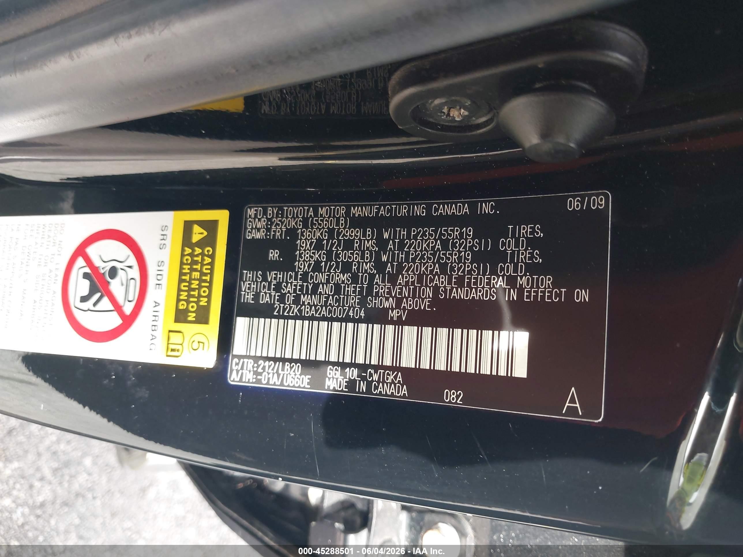 2010 Lexus Rx 350   Черный vin: 2T2ZK1BA2AC007404