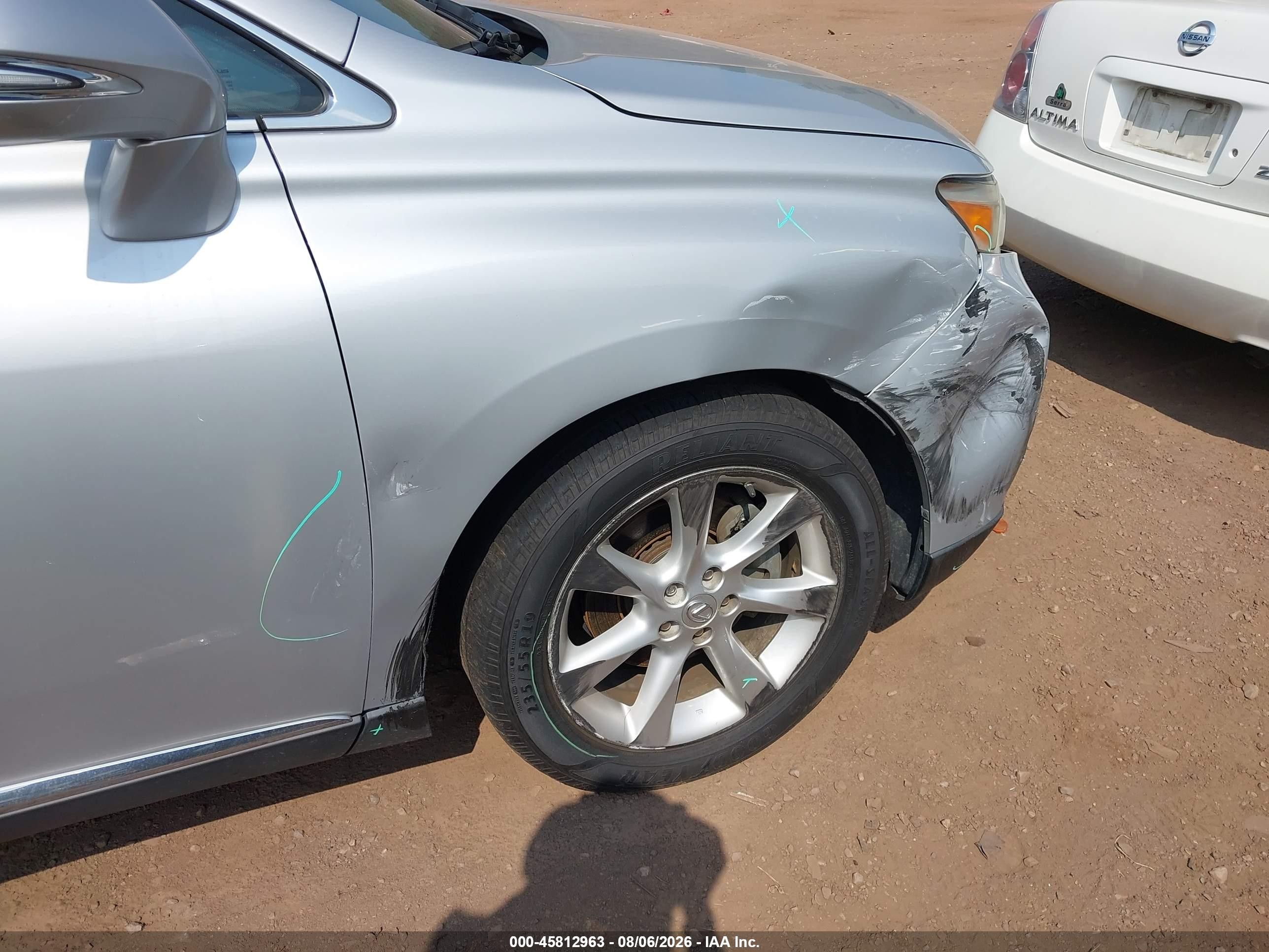 2010 Lexus Rx 350   Silver vin: 2T2ZK1BA2AC021450
