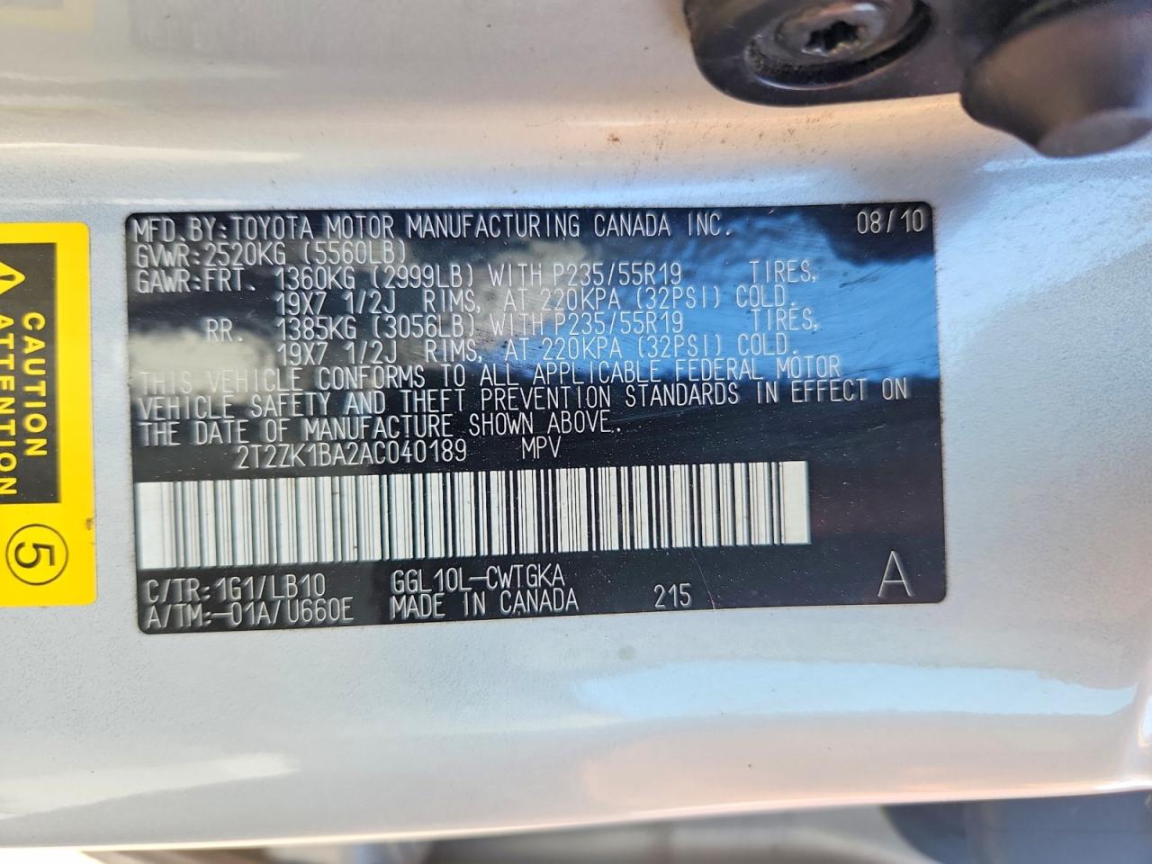 2010 Lexus Rx 350 Silver vin: 2T2ZK1BA2AC040189