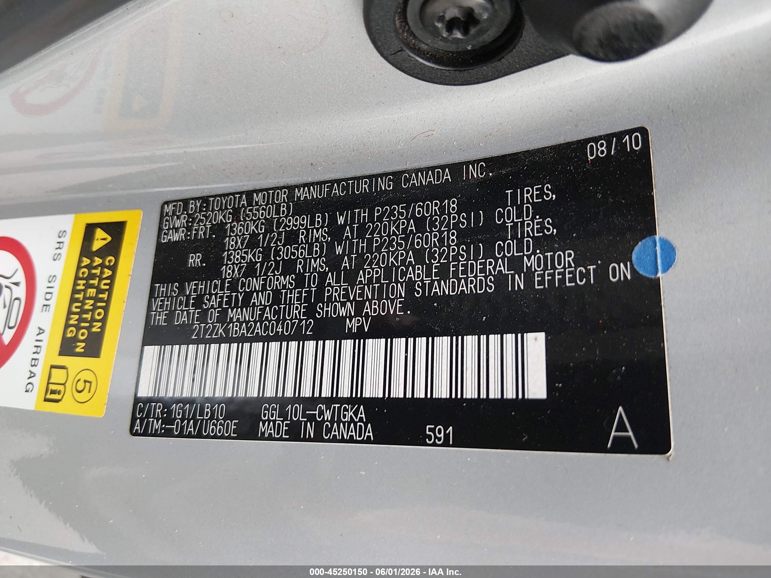 2010 Lexus Rx 350 Silver vin: 2T2ZK1BA2AC040712