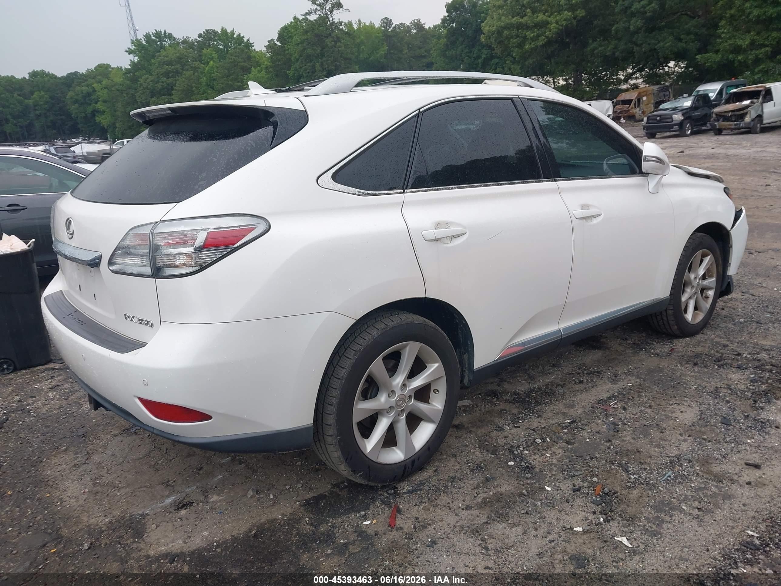 2012 Lexus Rx 350   White vin: 2T2ZK1BA2CC070750