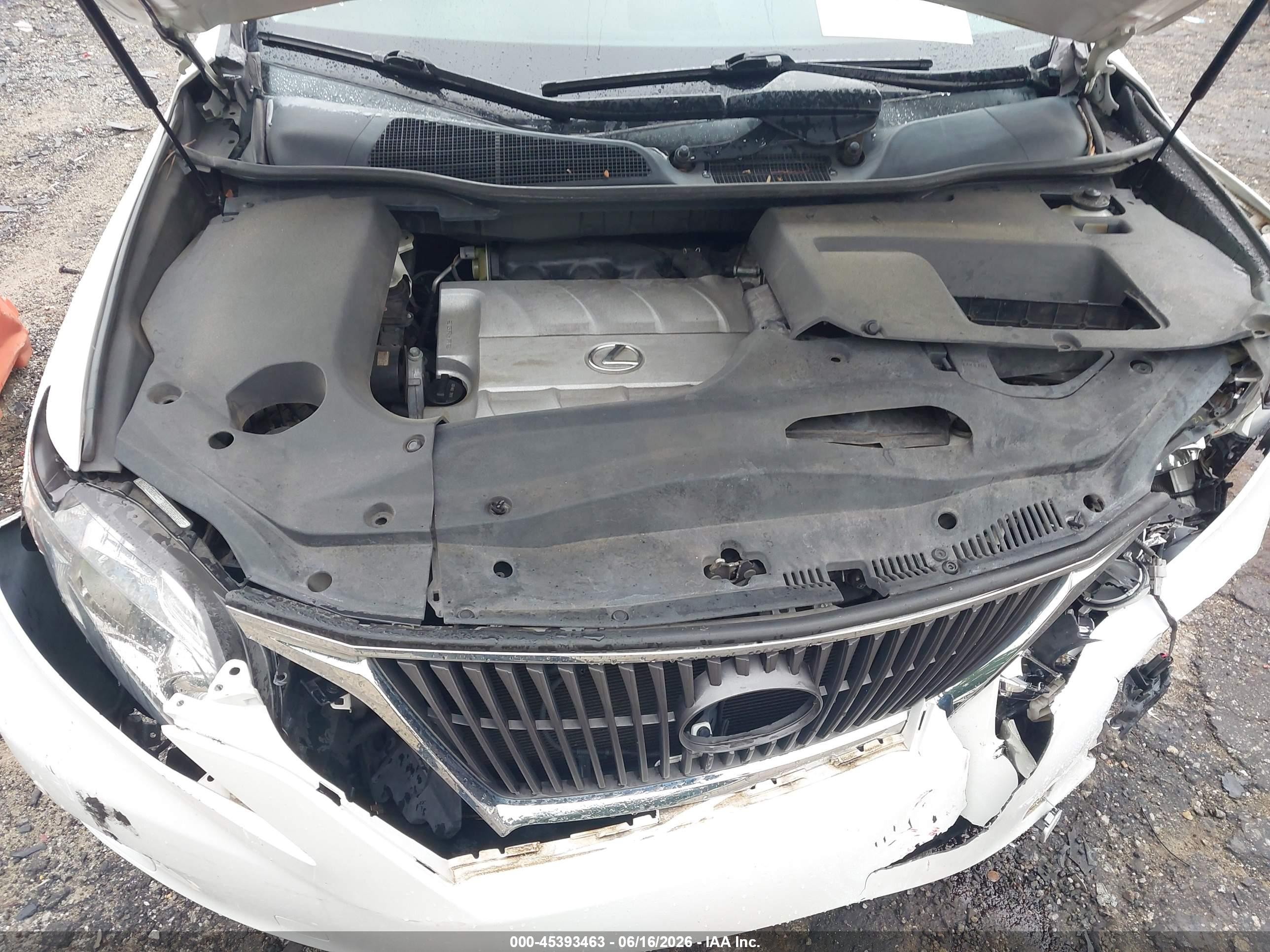 2012 Lexus Rx 350   White vin: 2T2ZK1BA2CC070750