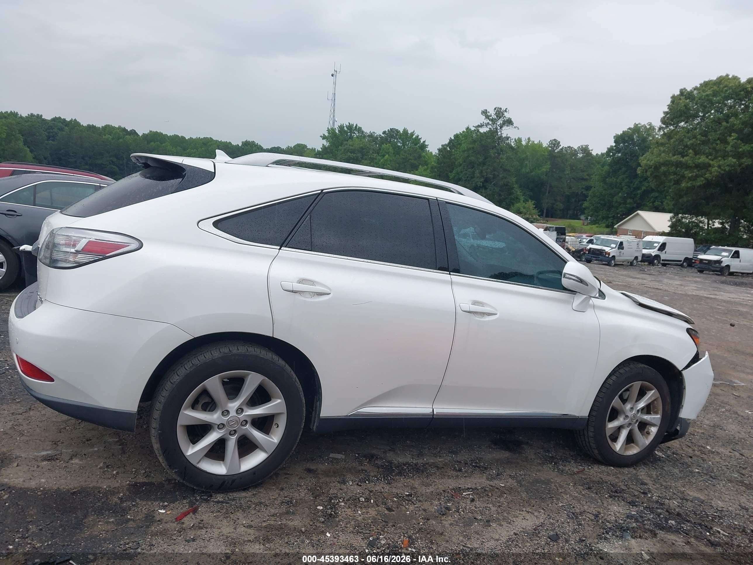 2012 Lexus Rx 350   White vin: 2T2ZK1BA2CC070750