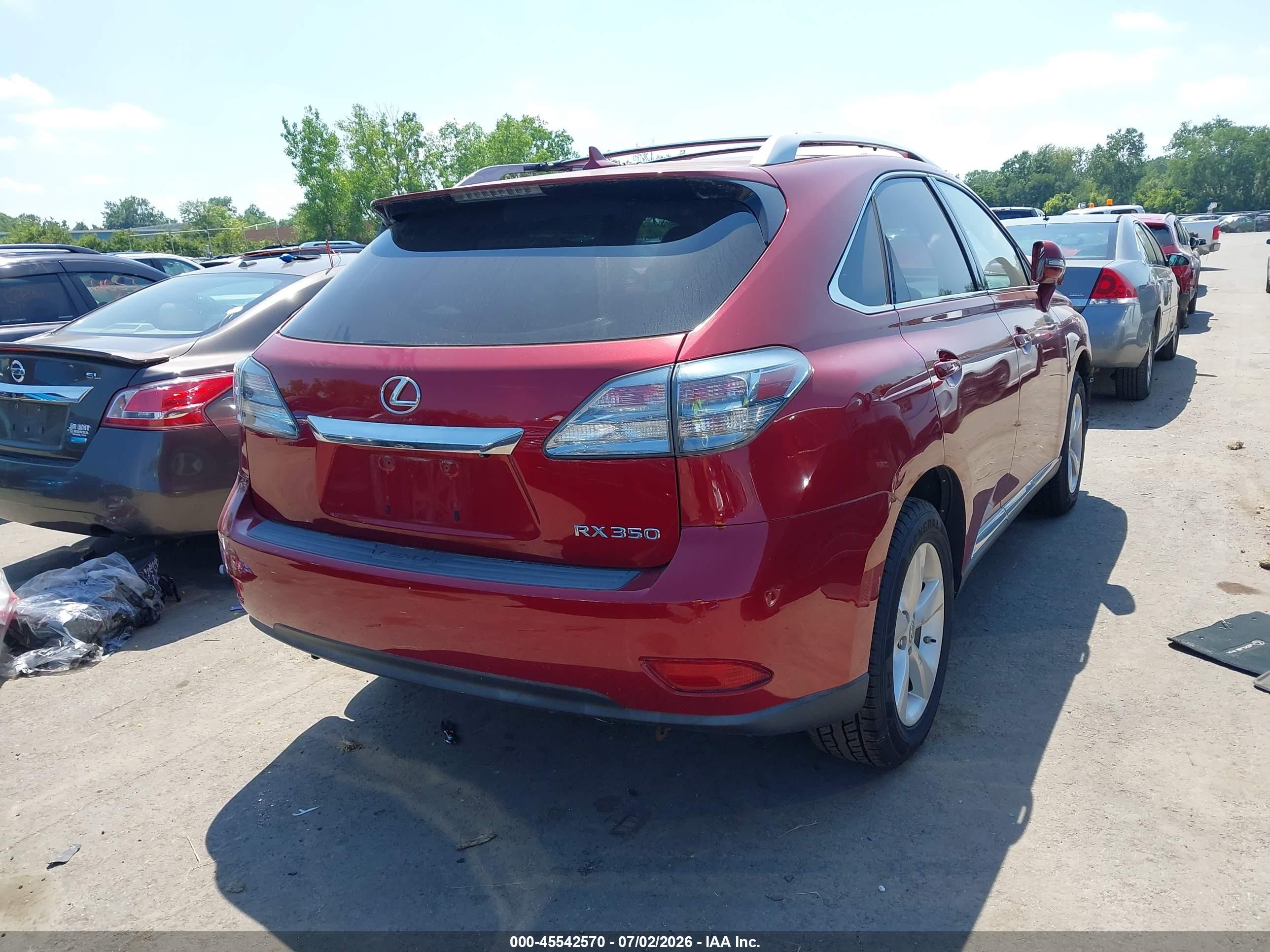 2012 Lexus Rx 350 Red vin: 2T2ZK1BA2CC077519