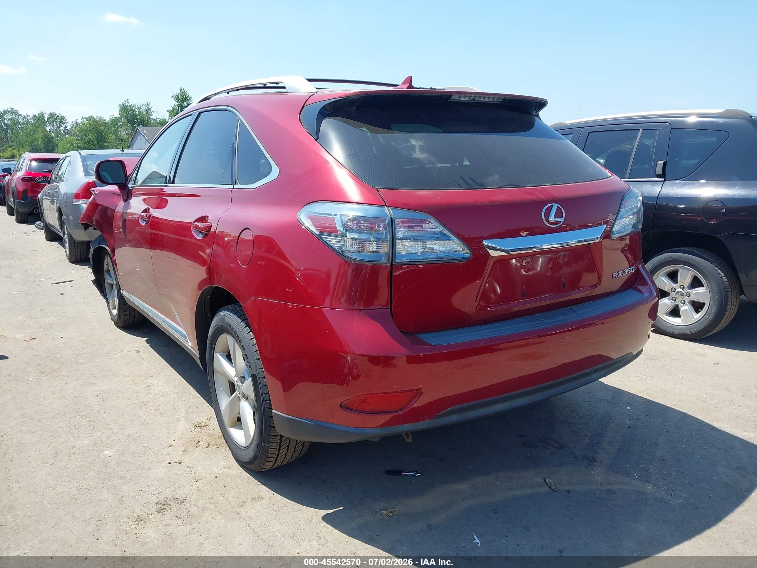 2012 Lexus Rx 350 Red vin: 2T2ZK1BA2CC077519