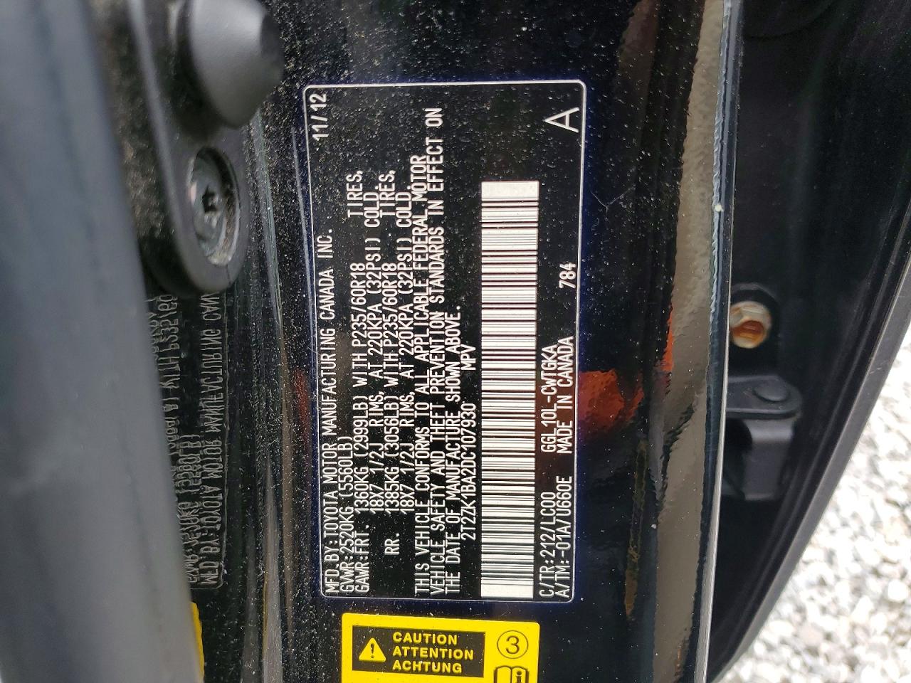 2013 Lexus Rx 350 Черный vin: 2T2ZK1BA2DC107930