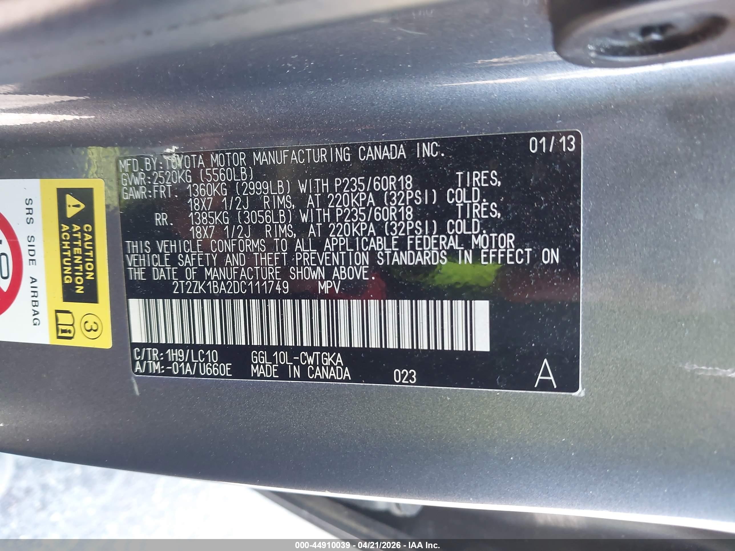 2013 Lexus Rx 350 Gray vin: 2T2ZK1BA2DC111749
