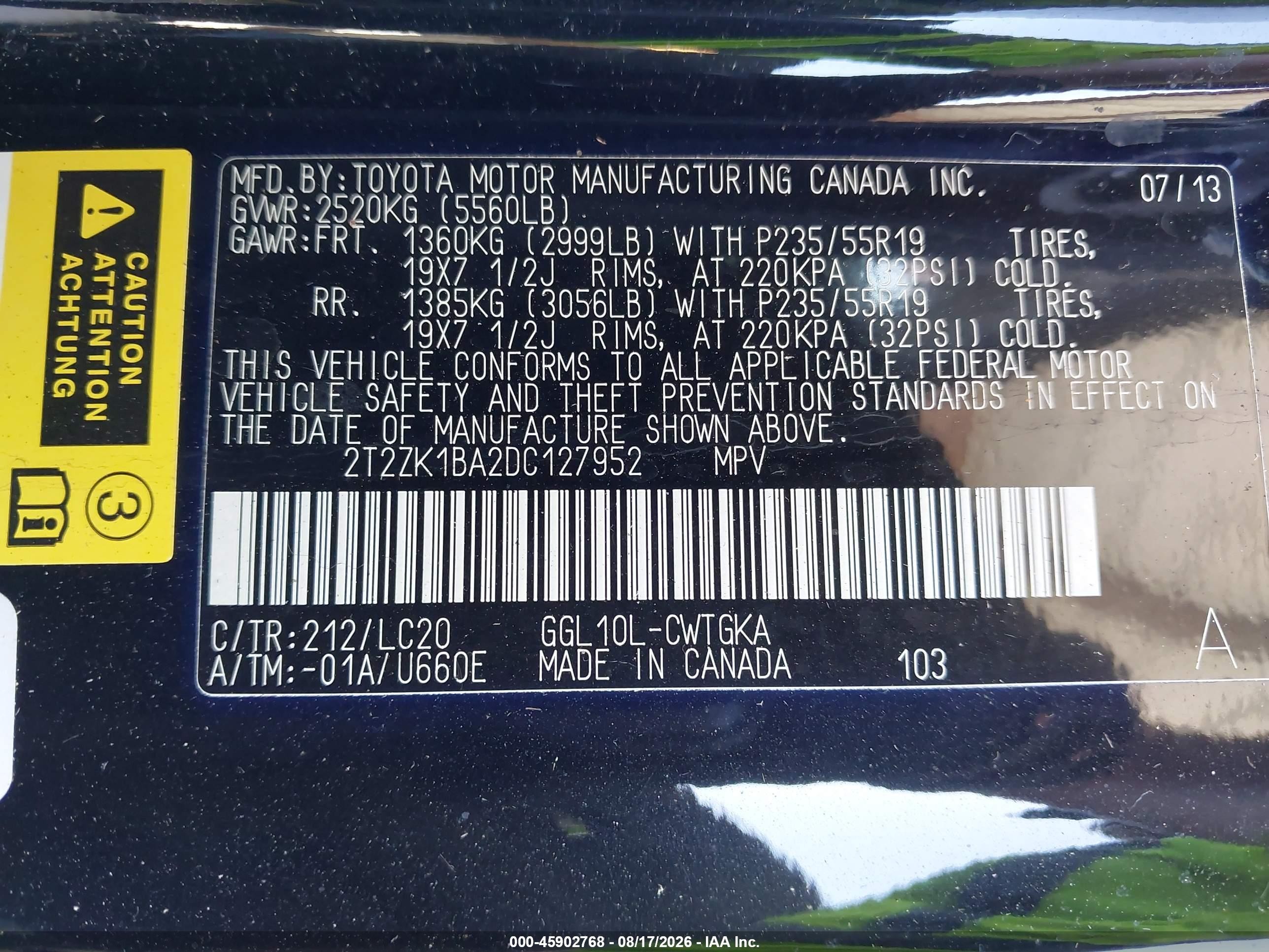 2013 Lexus Rx 350 Black vin: 2T2ZK1BA2DC127952