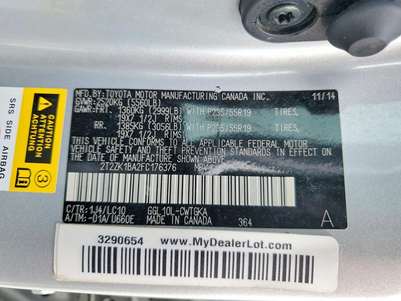 2015 Lexus Rx 350 Silver vin: 2T2ZK1BA2FC176376