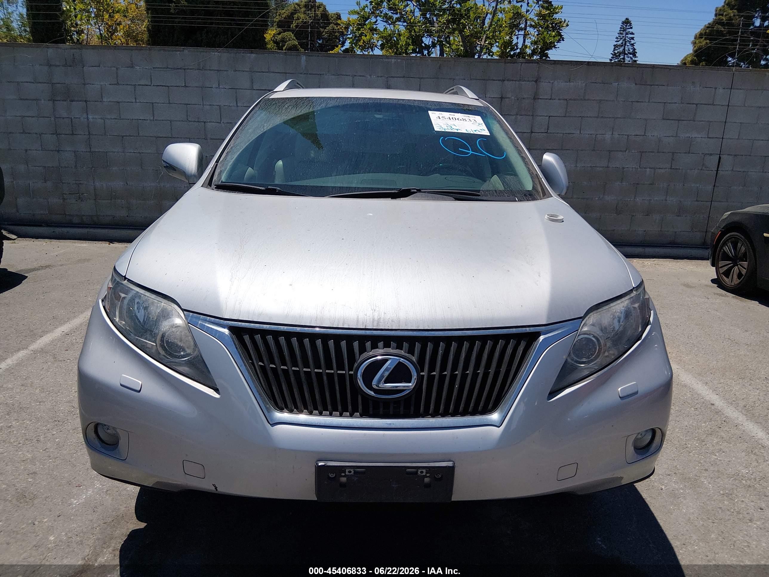 2010 Lexus Rx 350   Silver vin: 2T2ZK1BA3AC009761