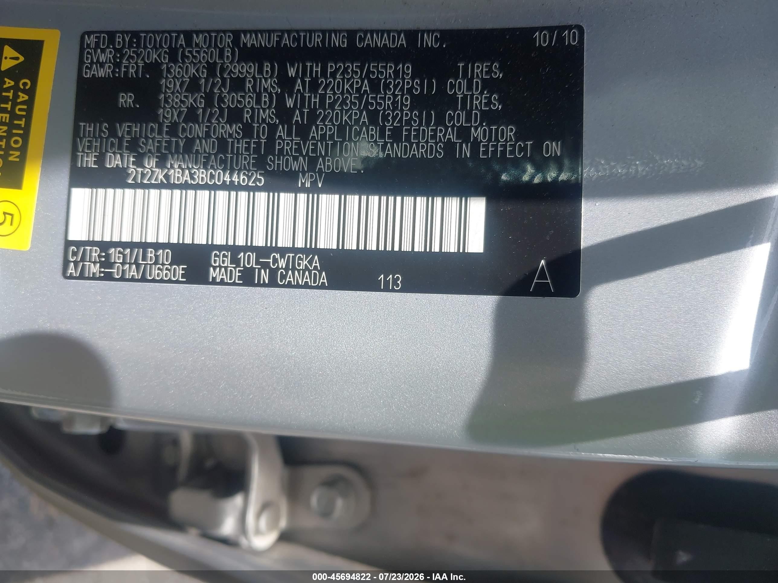 2011 Lexus Rx 350   Gray vin: 2T2ZK1BA3BC044625