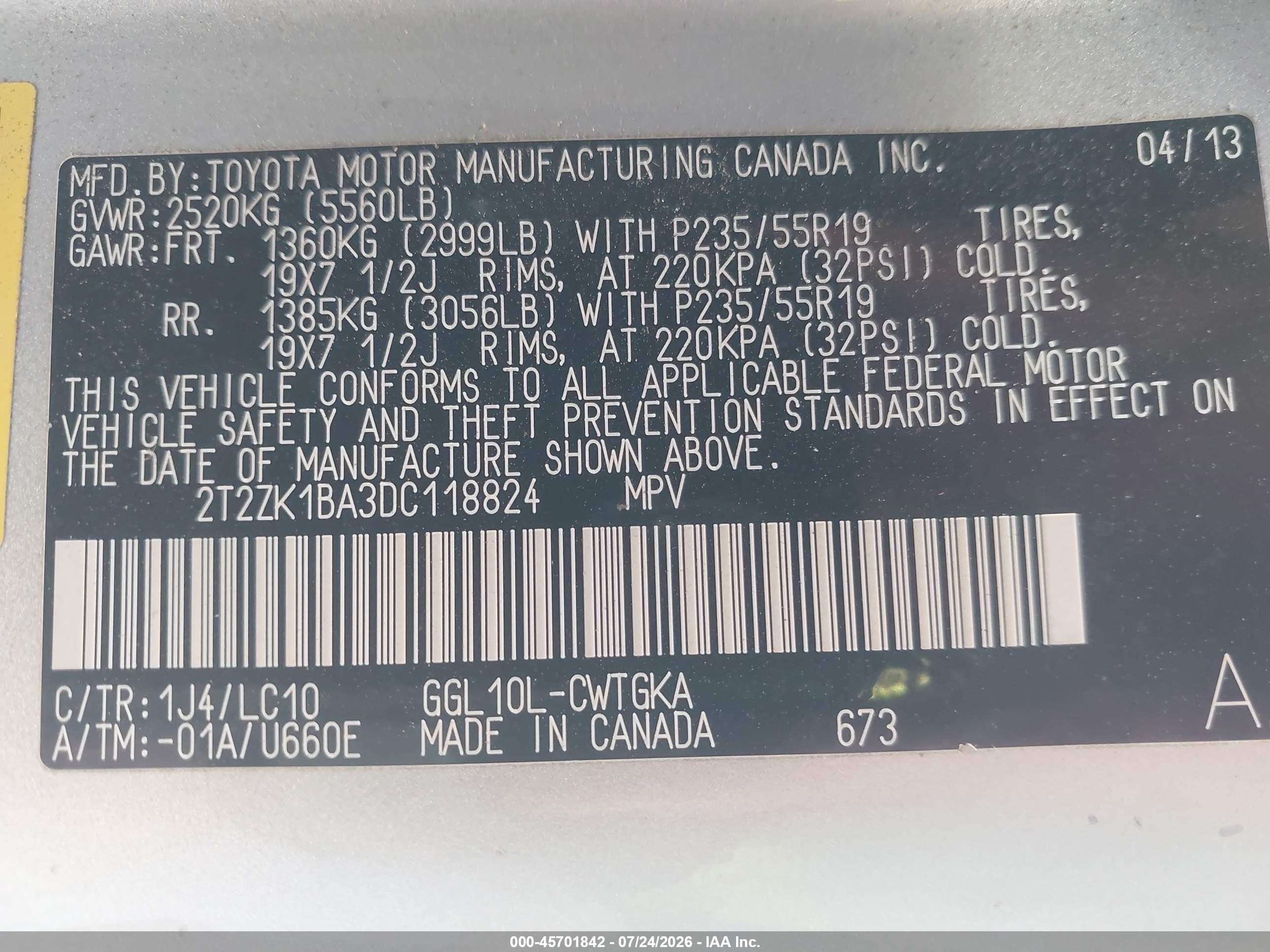 2013 Lexus Rx 350   Silver vin: 2T2ZK1BA3DC118824