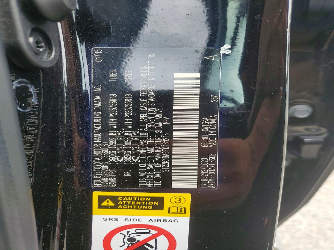 2015 Lexus Rx 350 Черный vin: 2T2ZK1BA3FC181215