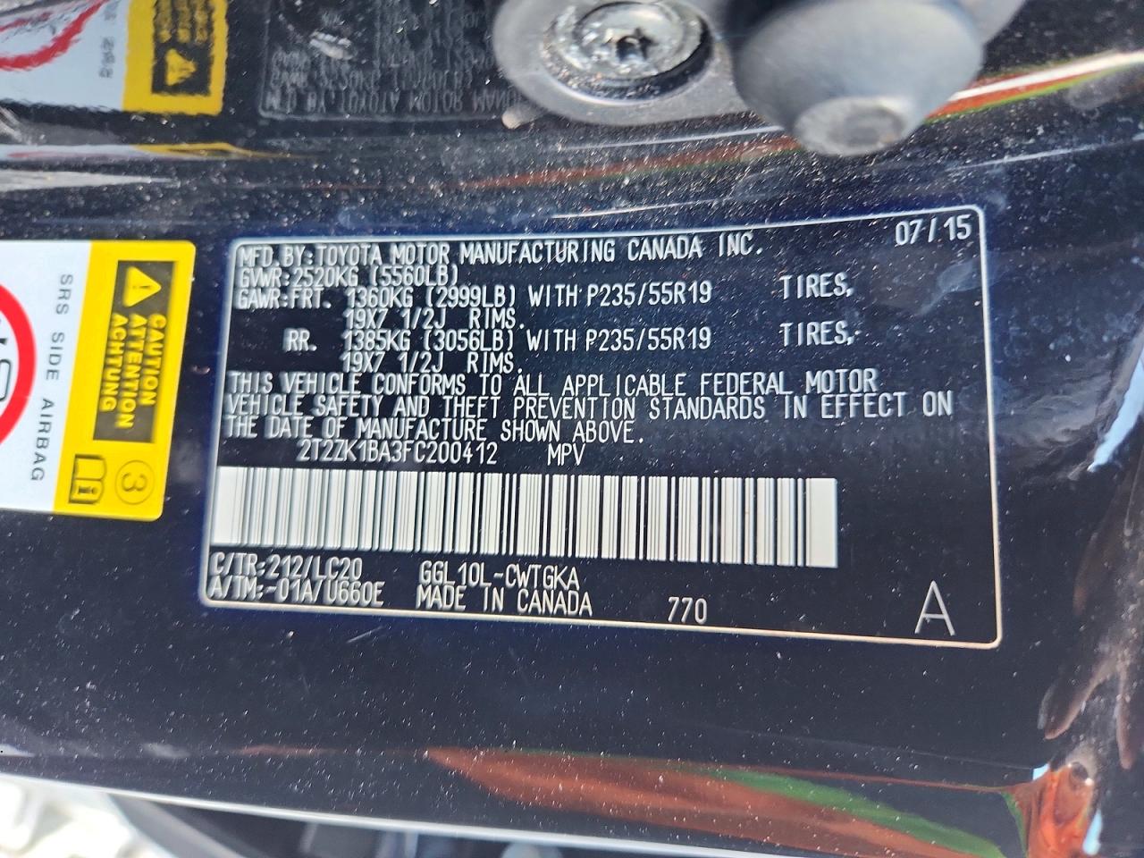 2015 Lexus Rx 350 Black vin: 2T2ZK1BA3FC200412