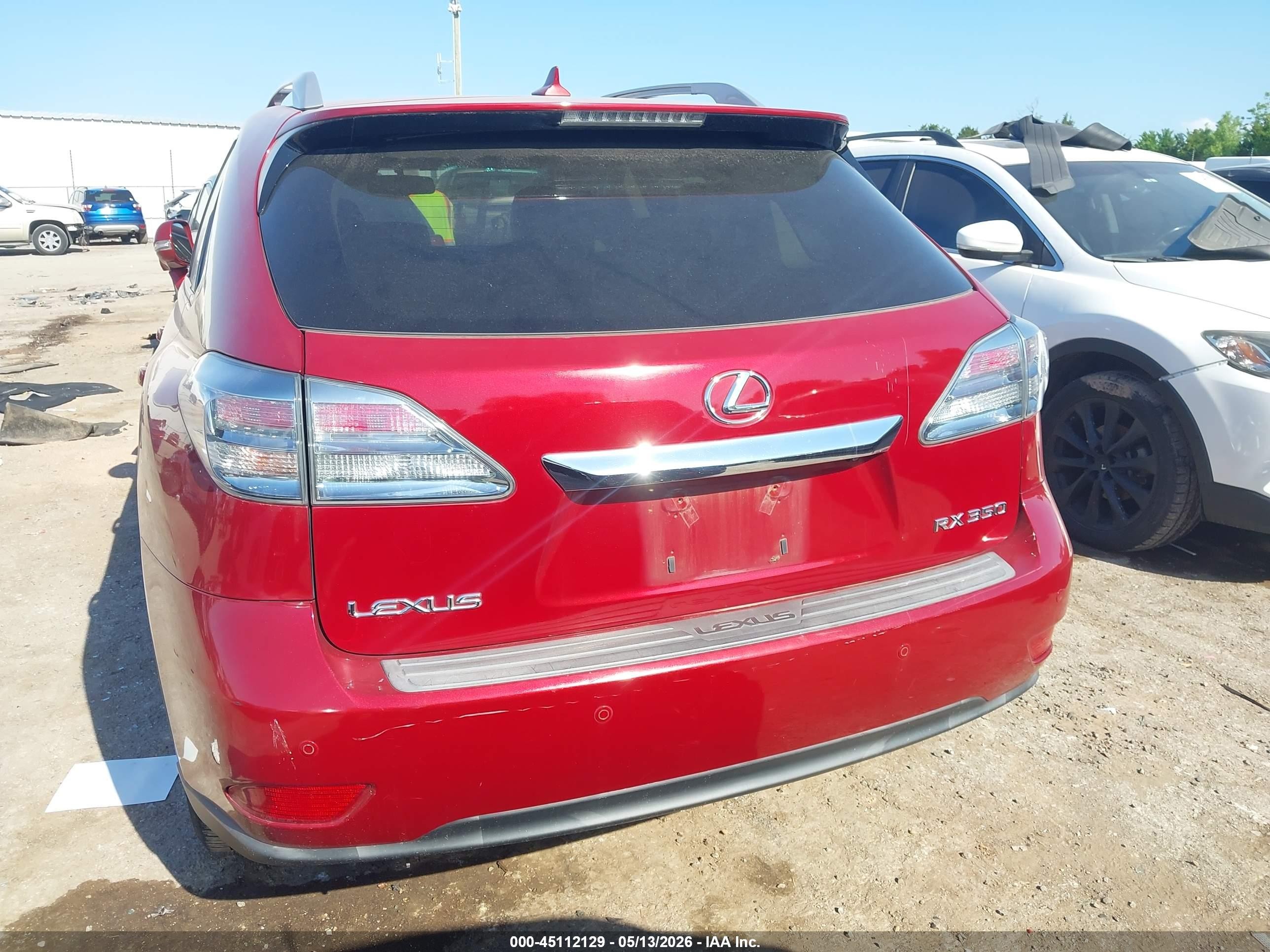 2010 Lexus Rx 350 Red vin: 2T2ZK1BA4AC025919