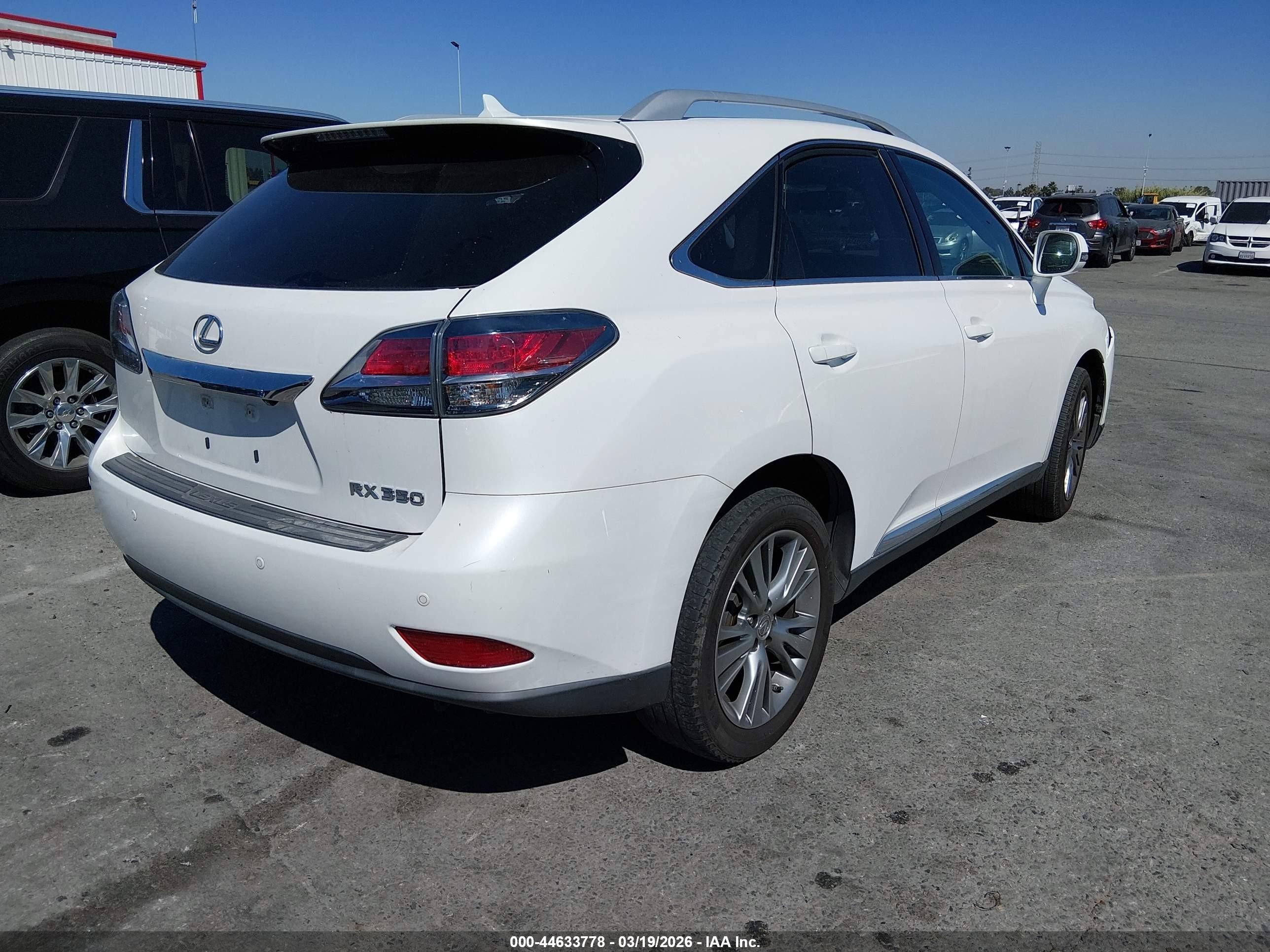 2013 Lexus Rx 350   White vin: 2T2ZK1BA4DC111722