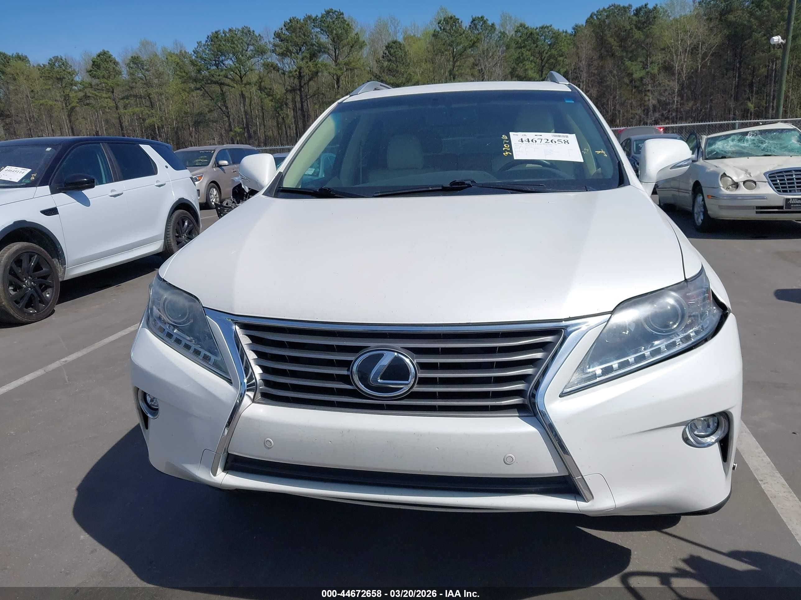 2015 Lexus Rx 350   White vin: 2T2ZK1BA4FC191283