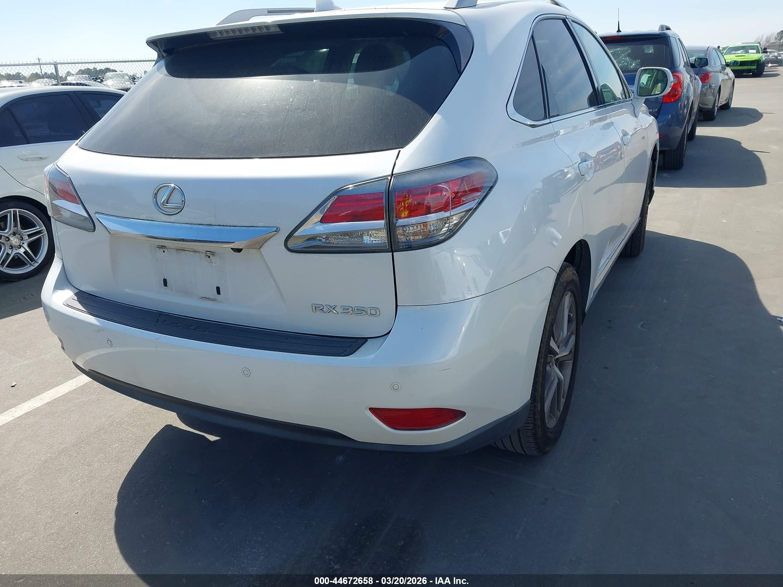 2015 Lexus Rx 350   White vin: 2T2ZK1BA4FC191283
