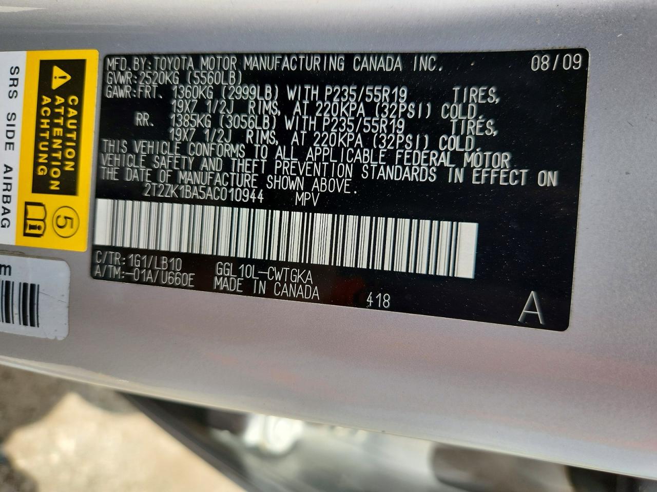 2010 Lexus Rx 350 Silver vin: 2T2ZK1BA5AC010944