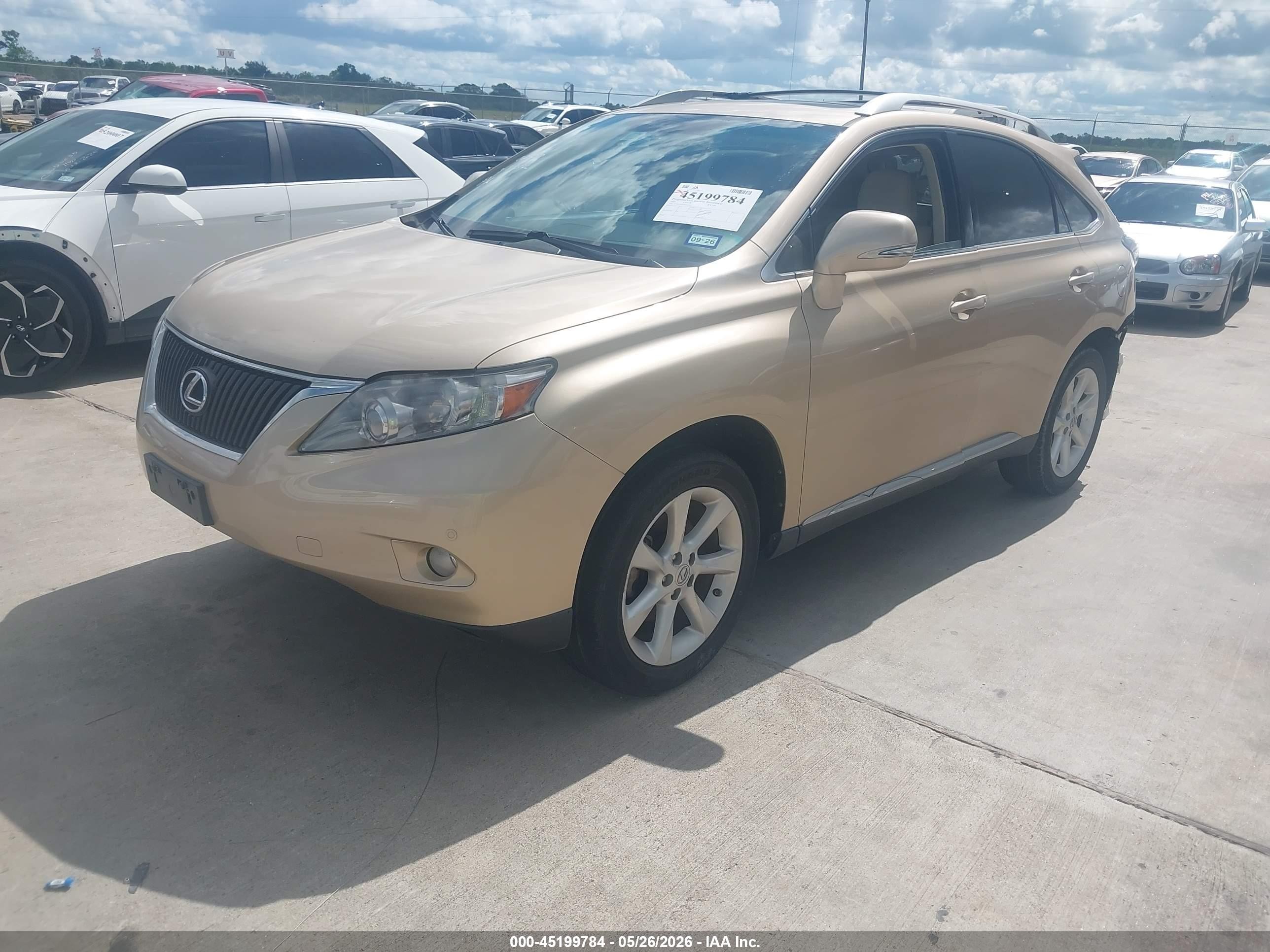 2010 Lexus Rx 350 Gold vin: 2T2ZK1BA5AC013455