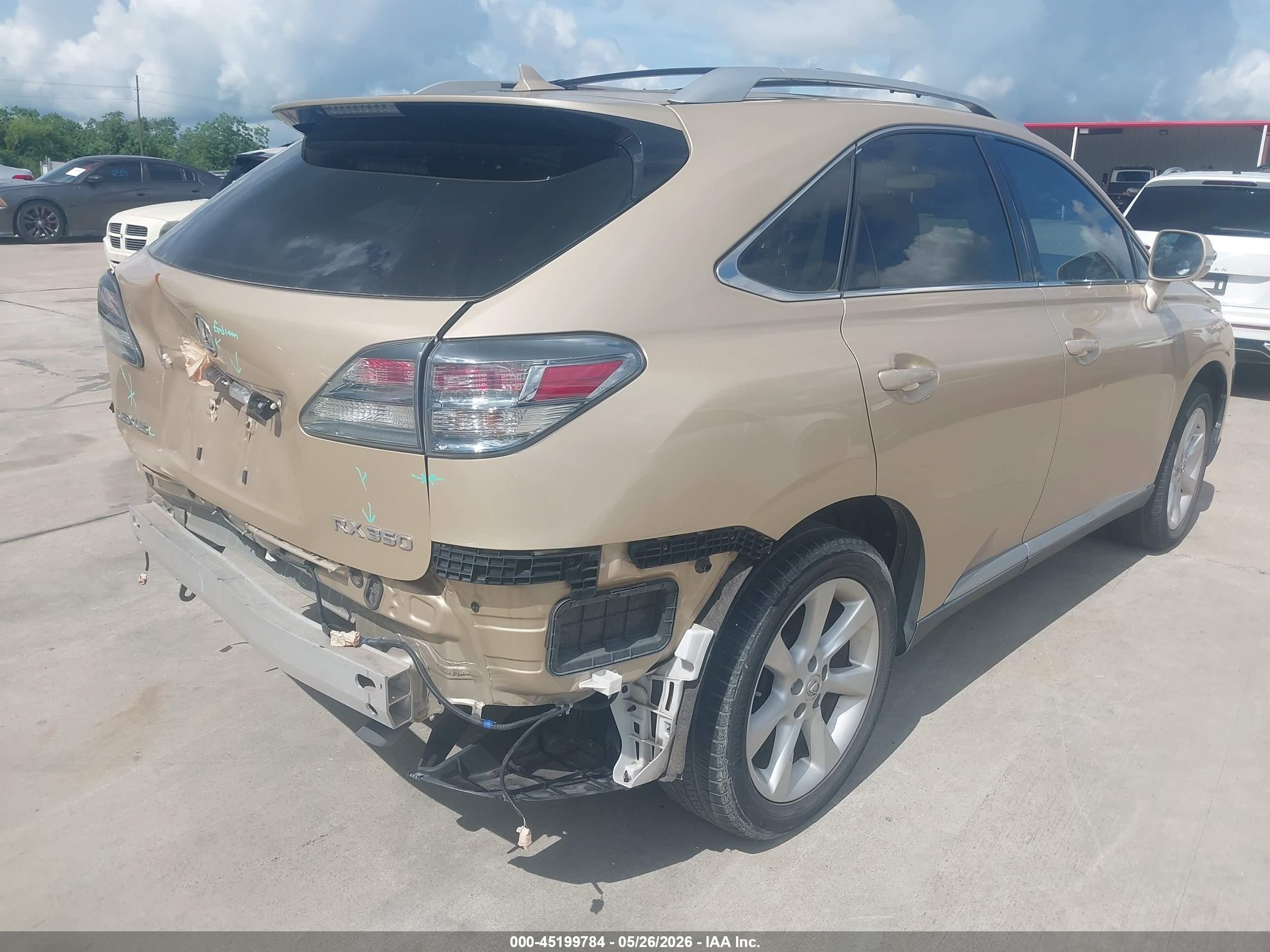 2010 Lexus Rx 350 Gold vin: 2T2ZK1BA5AC013455