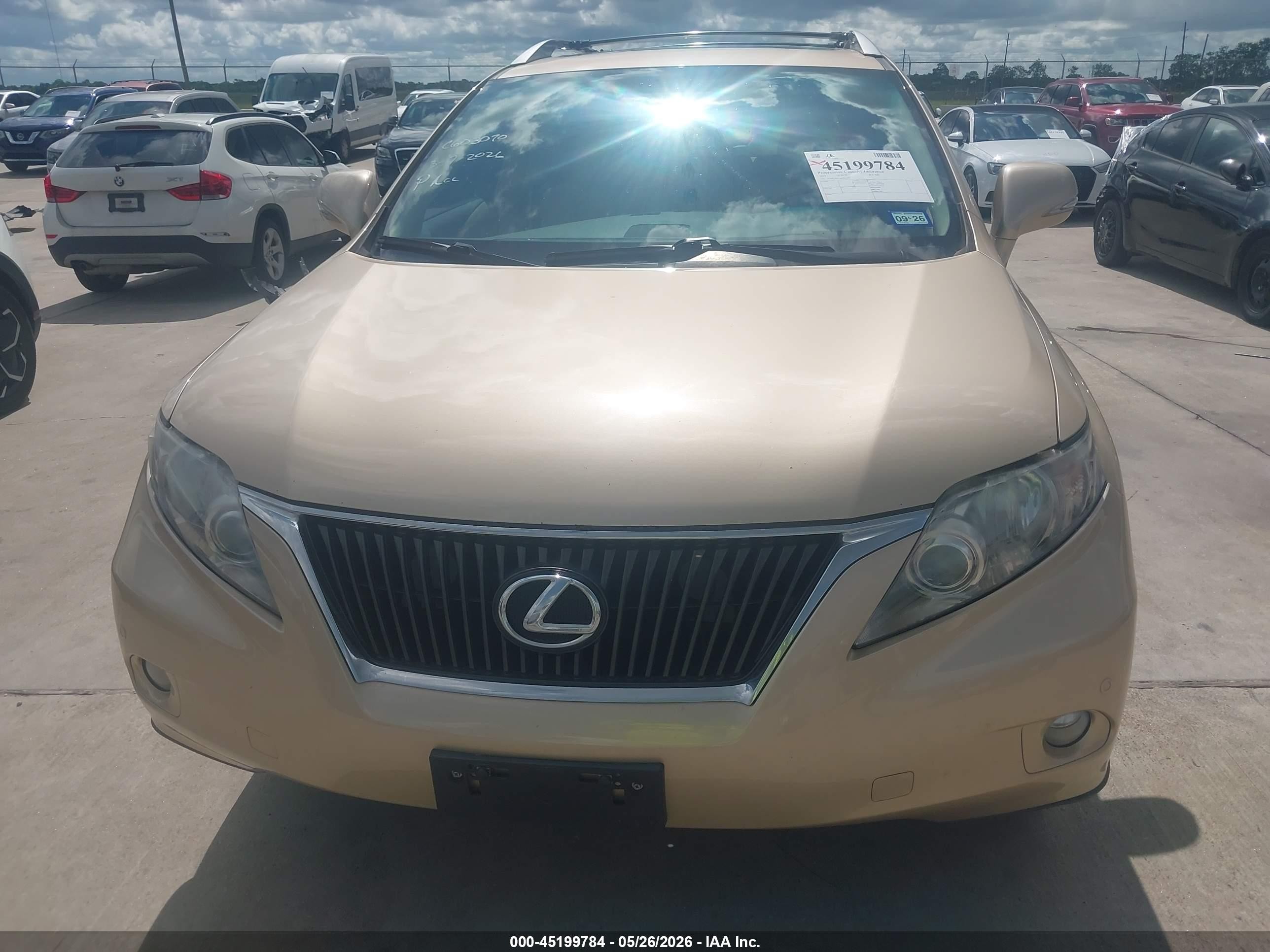 2010 Lexus Rx 350 Gold vin: 2T2ZK1BA5AC013455