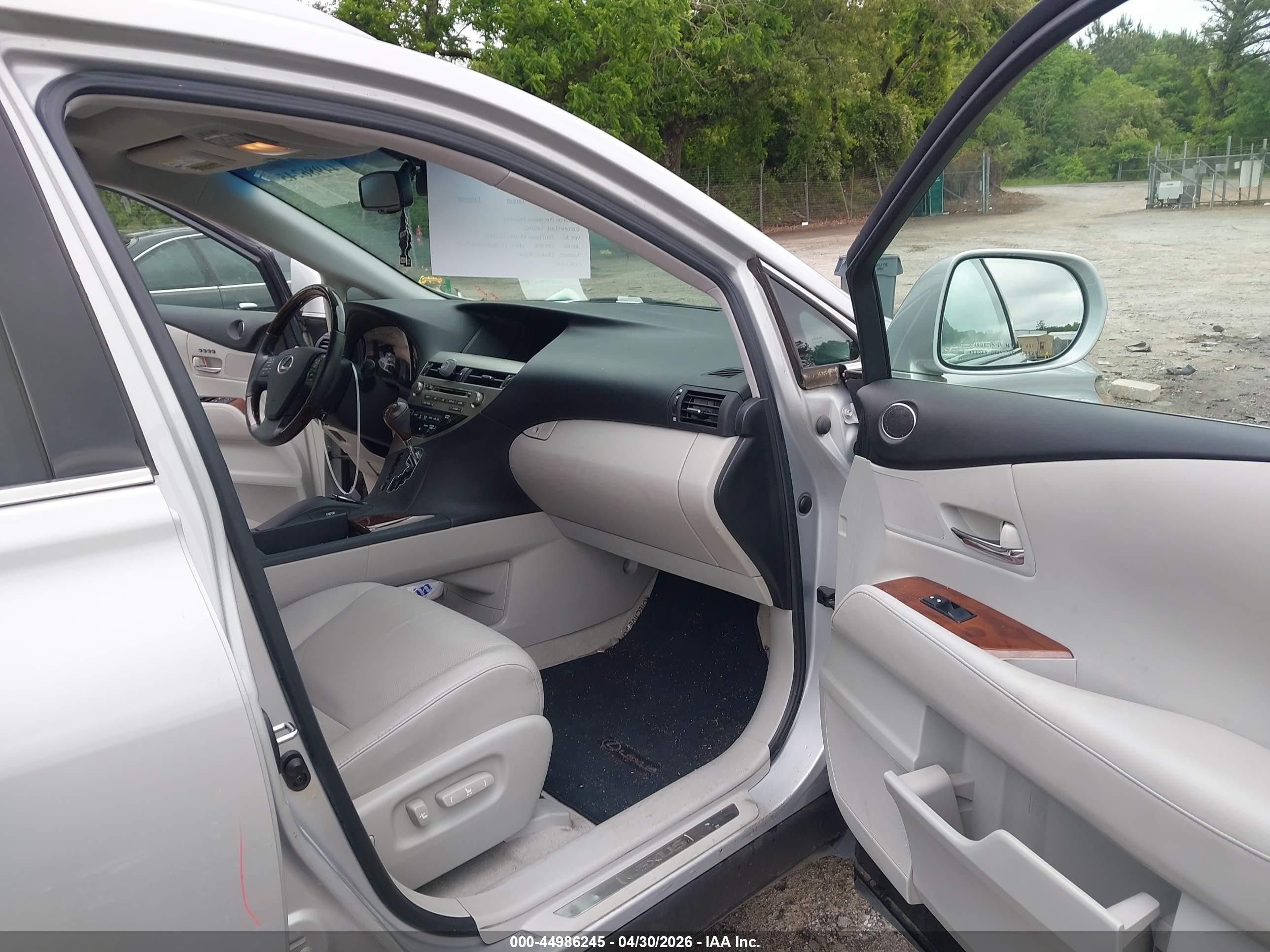 2010 Lexus Rx 350   Silver vin: 2T2ZK1BA5AC015397