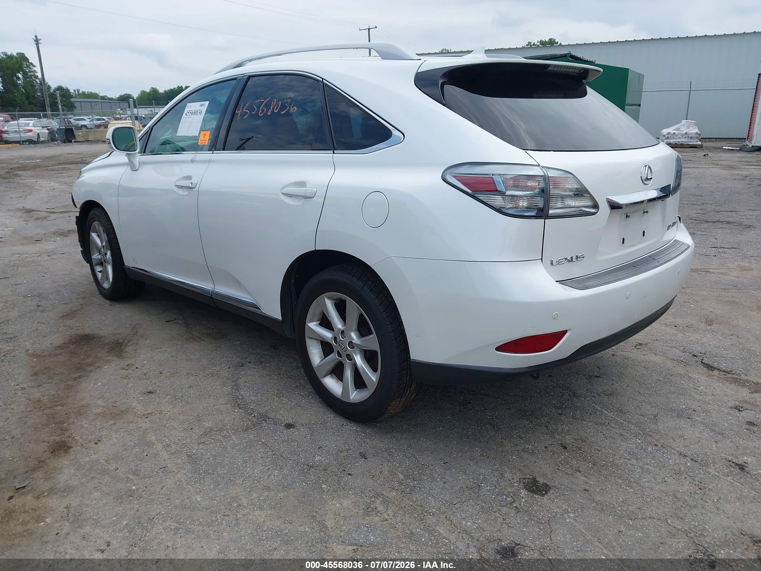2010 Lexus Rx 350   White vin: 2T2ZK1BA5AC016338