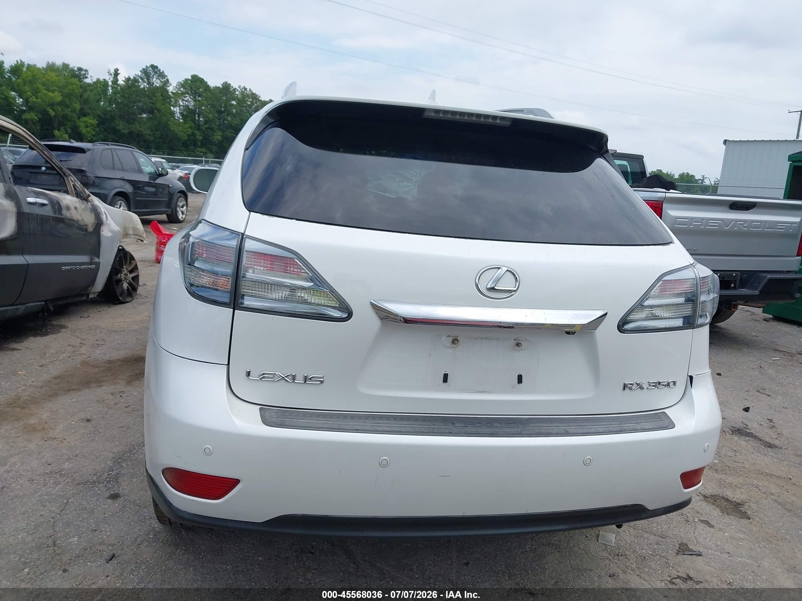 2010 Lexus Rx 350   White vin: 2T2ZK1BA5AC016338